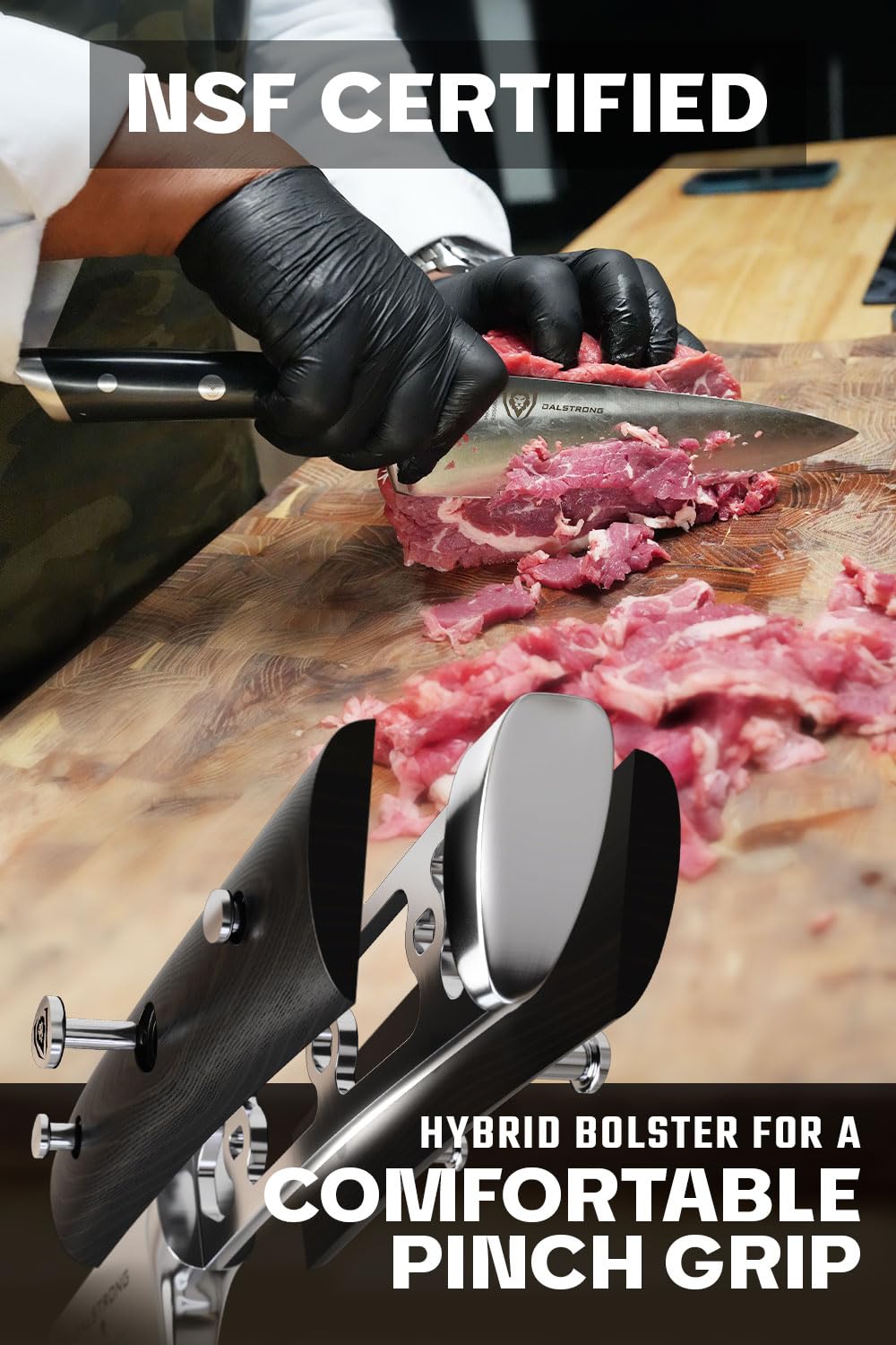 DALSTRONG 18-piece Gladiator Series Knife Block & Whetstone Grit Set - German HC Steel Blades - Acacia Wood Stand - White ABS Handles - NSF Certificate - Premium Corundum Thick Sharpening Stones - Image 4