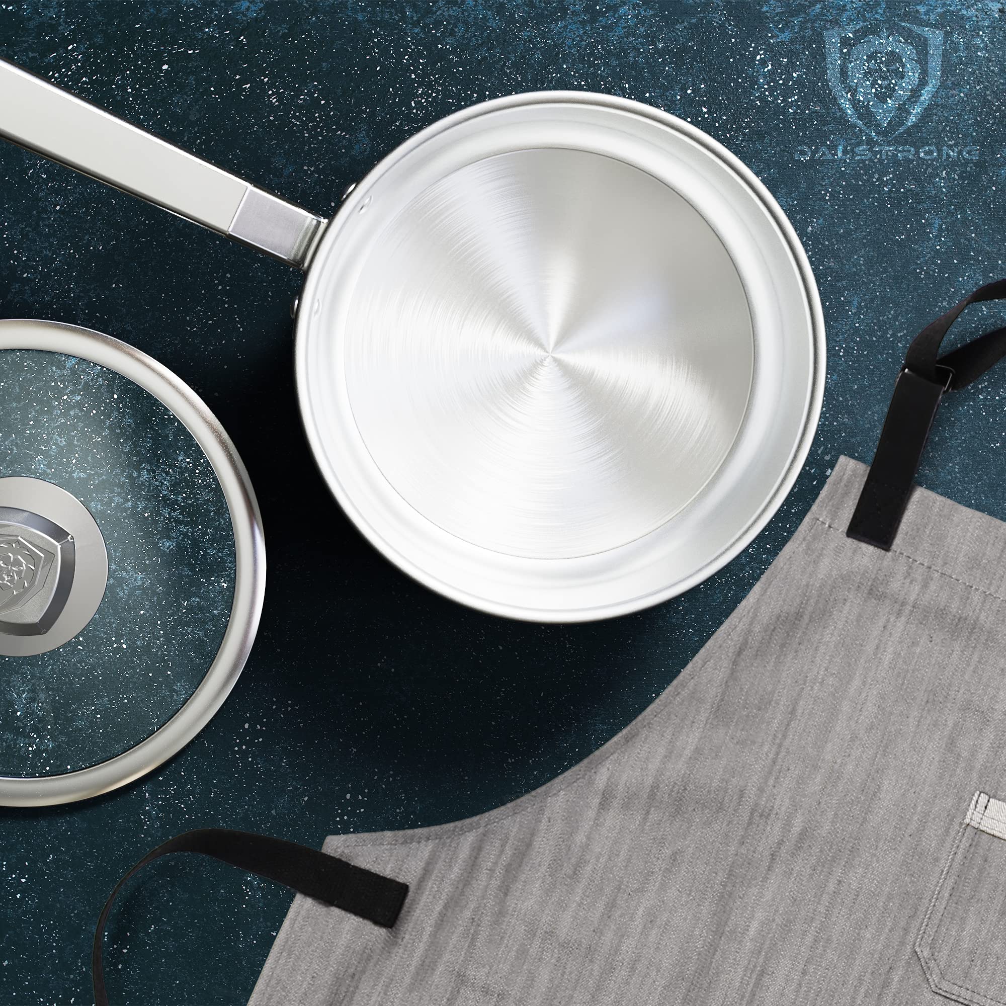 DALSTRONG 3 QT Stock Pot - The Oberon Series - 3-Ply Aluminum Core Cookware - Silver - w/Lid & Pot Protector - Image 9