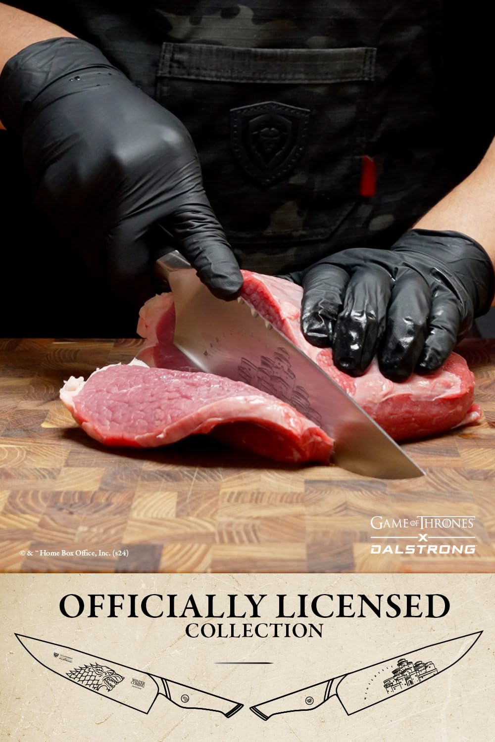 Dalstrong 8 Inch Chef Knife - Game of Thrones House Stark Edition - German Premium Steel - Professional G10 Handle - with Sheath - Image 7