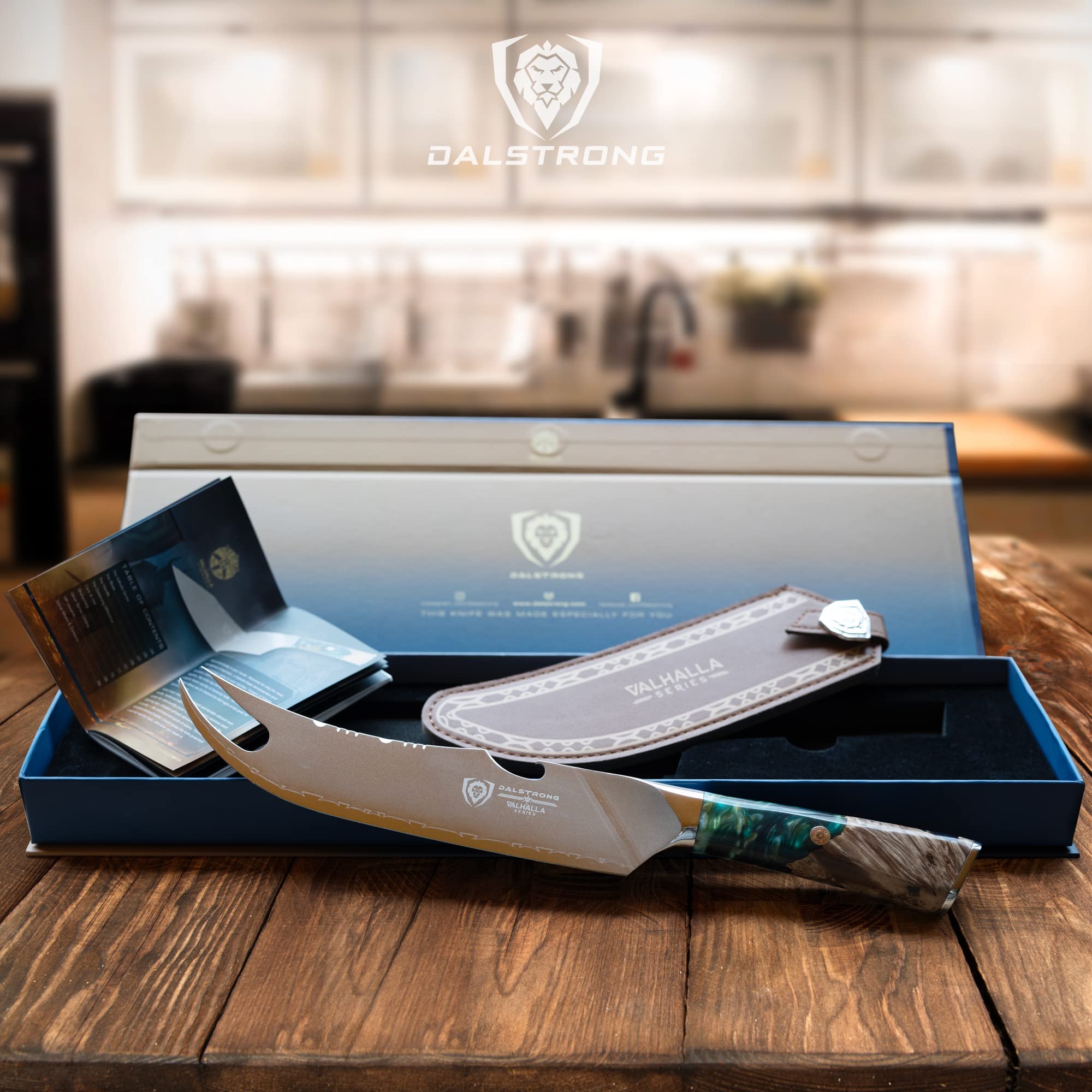 Dalstrong BBQ Pitmaster Knife - 8 inch - Valhalla Series - Forked Tip & Bottle Opener - HC Steel - Celestial Resin & Wood Handle - Breaking Knife - w/Leather Sheath - Image 7