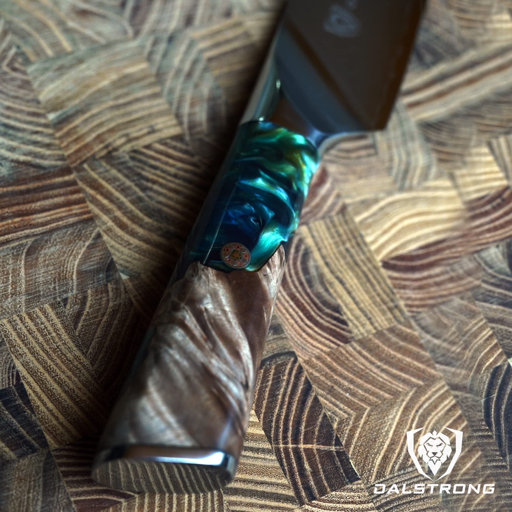 Dalstrong BBQ Pitmaster Knife - 8 inch - Valhalla Series - Forked Tip & Bottle Opener - HC Steel - Celestial Resin & Wood Handle - Breaking Knife - w/Leather Sheath - Image 8