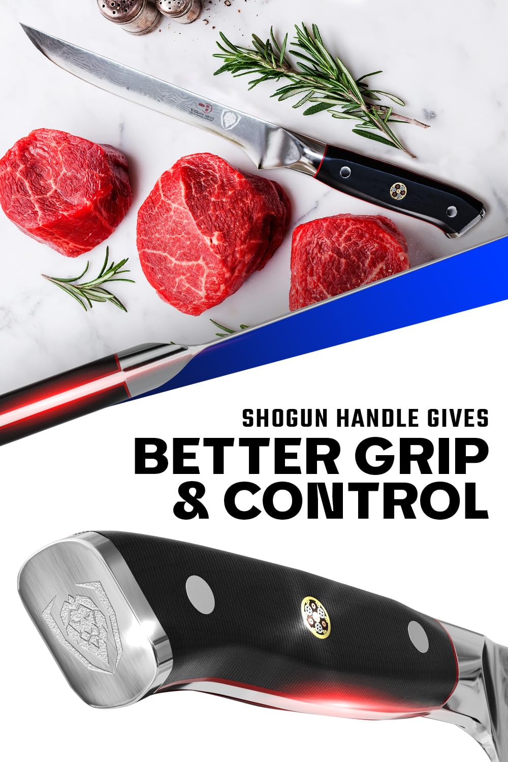 Dalstrong Boning Knife - 6 inch - Shogun Series ELITE - Damascus - AUS-10V Japanese Steel - Fillet Knife Gift - Carving, Boning, Trimming, Deboning - Black G10 Handle - Sheath Included - Image 4