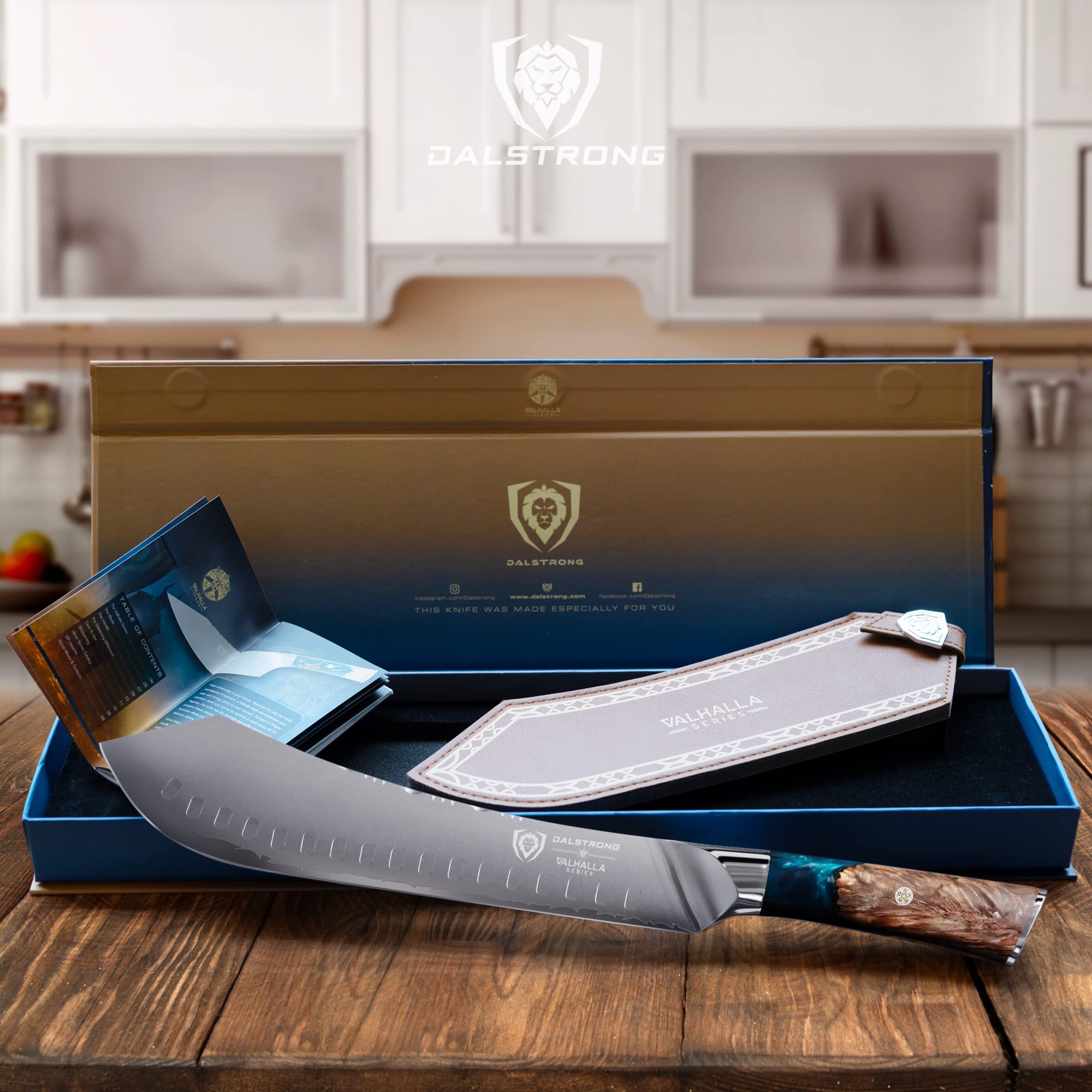 Dalstrong Bull-Nose Butcher Knife - 10 inch - Valhalla Series - 9CR18MOV HC Steel Kitchen Knife - Celestial Resin & Wood Handle - Razor Sharp BBQ Meat Knife Gift - Breaking Knife - Leather Sheath - Image 7