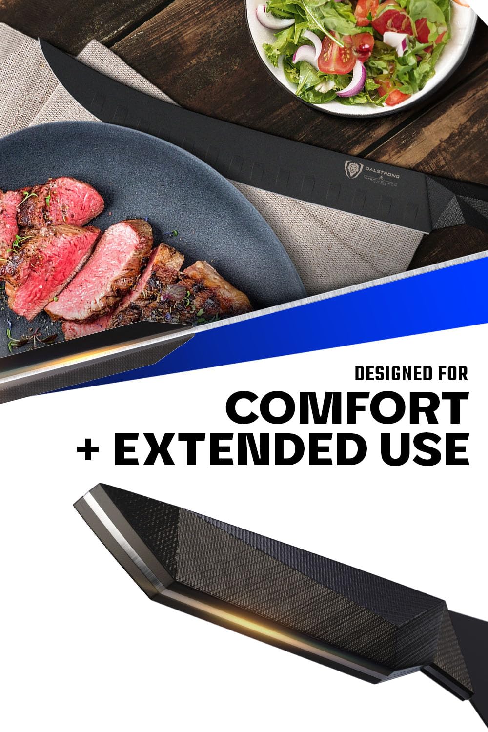 Dalstrong Butcher Knife - 10 inch - Shadow Black Series - Black Titanium Nitride Coated - High Carbon 7CR17MOV-X Vacuum Treated Steel - Breaking Kitchen Knife - Sheath - Slicing Knife - NSF Certified - Image 4