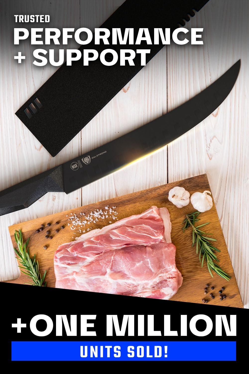 Dalstrong Butcher Knife - 10 inch - Shadow Black Series - Black Titanium Nitride Coated - High Carbon 7CR17MOV-X Vacuum Treated Steel - Breaking Kitchen Knife - Sheath - Slicing Knife - NSF Certified - Image 6