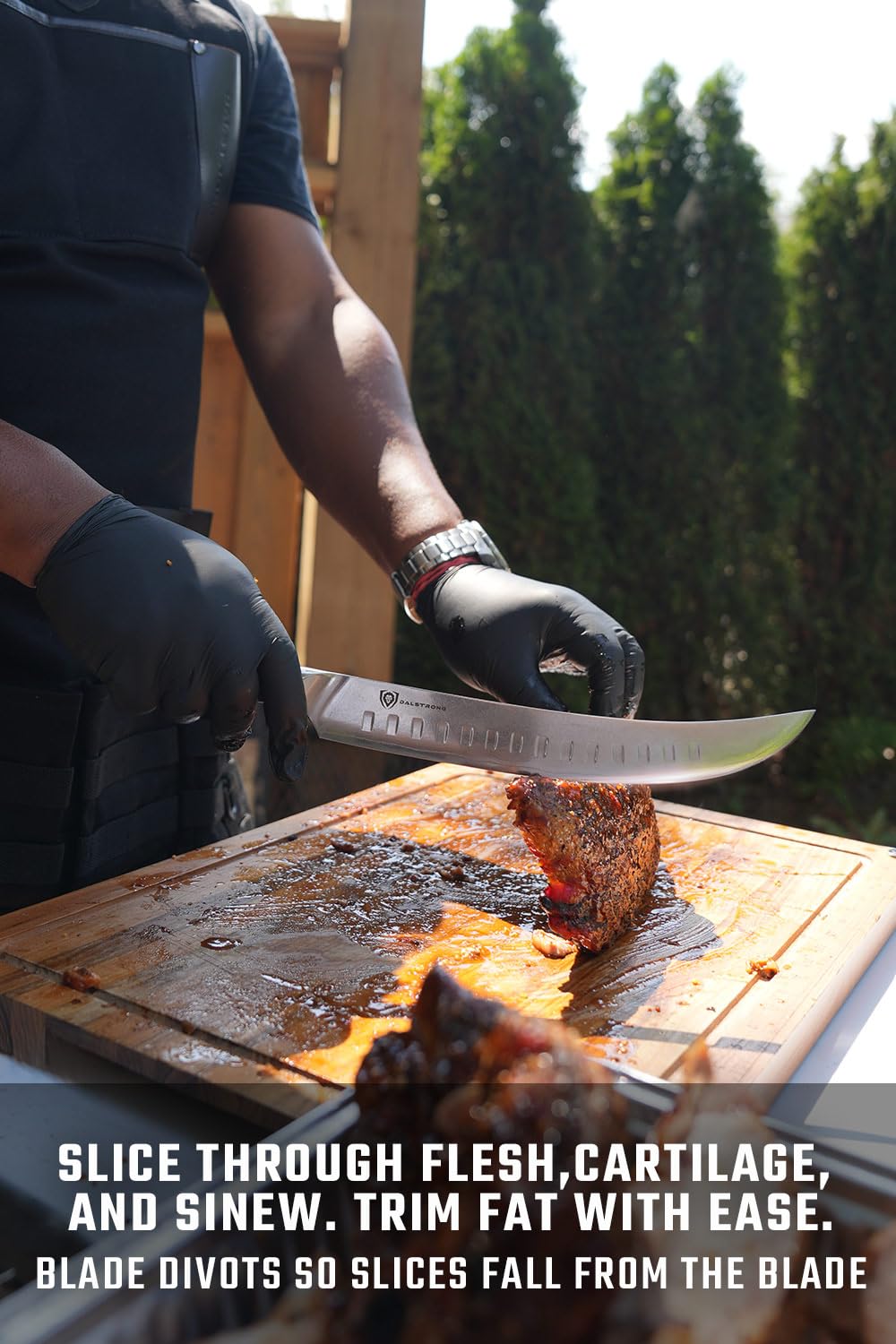 DALSTRONG Butcher Knife - 10 inch - Shogun Series ELITE - Japanese AUS-10V Super Steel - G10 Handle Cimitar Breaking Knife Gift - Vacuum Treated BBQ Brisket Knife - Sheath Included - Image 3