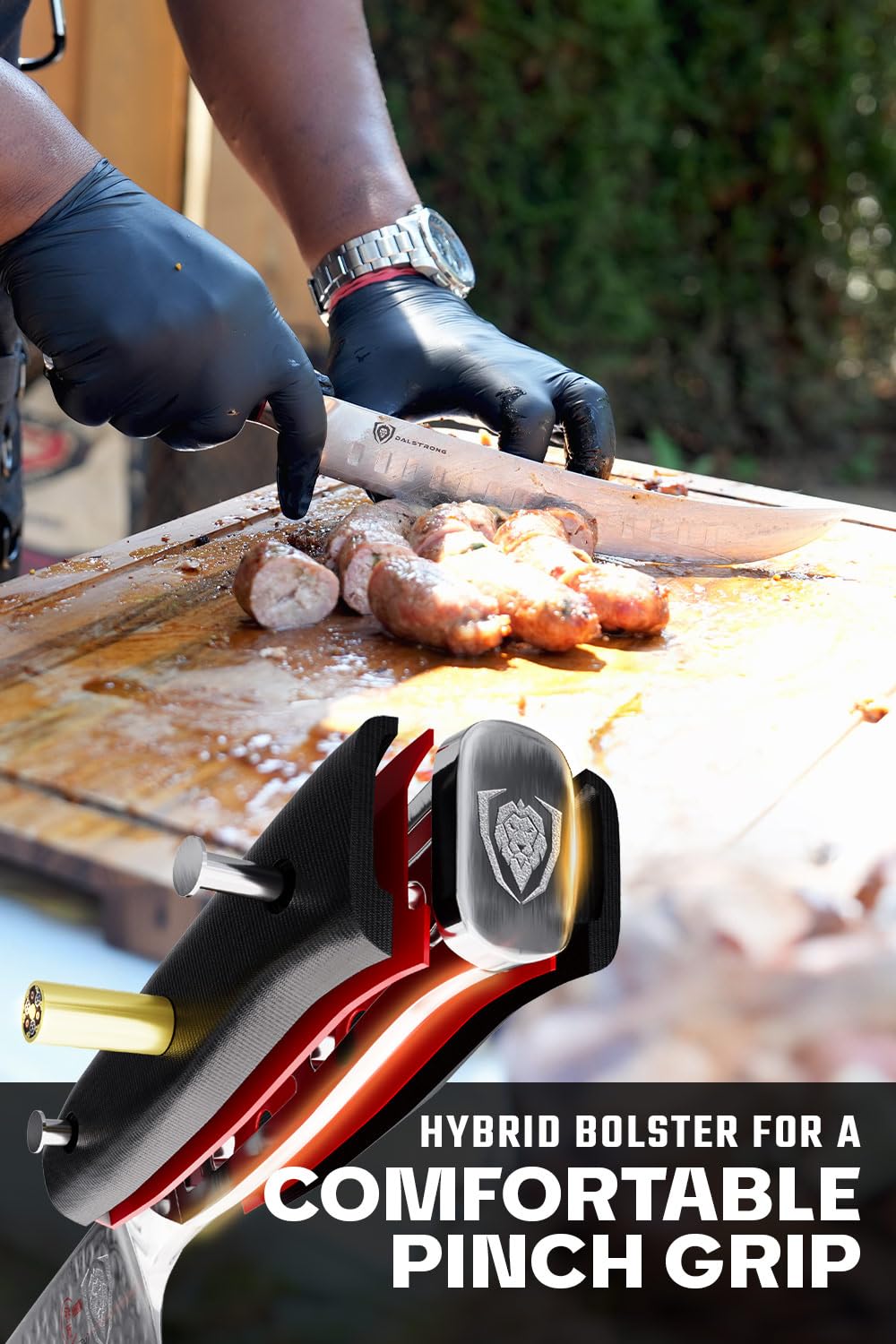 DALSTRONG Butcher Knife - 10 inch - Shogun Series ELITE - Japanese AUS-10V Super Steel - G10 Handle Cimitar Breaking Knife Gift - Vacuum Treated BBQ Brisket Knife - Sheath Included - Image 4