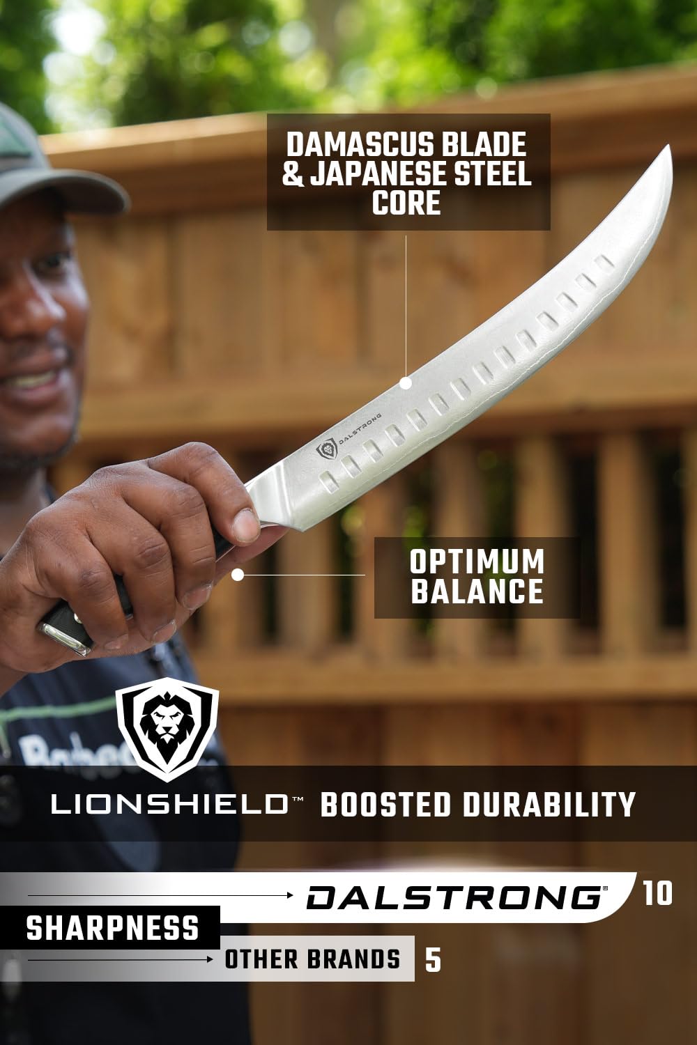 DALSTRONG Butcher Knife - 10 inch - Shogun Series ELITE - Japanese AUS-10V Super Steel - G10 Handle Cimitar Breaking Knife Gift - Vacuum Treated BBQ Brisket Knife - Sheath Included - Image 5