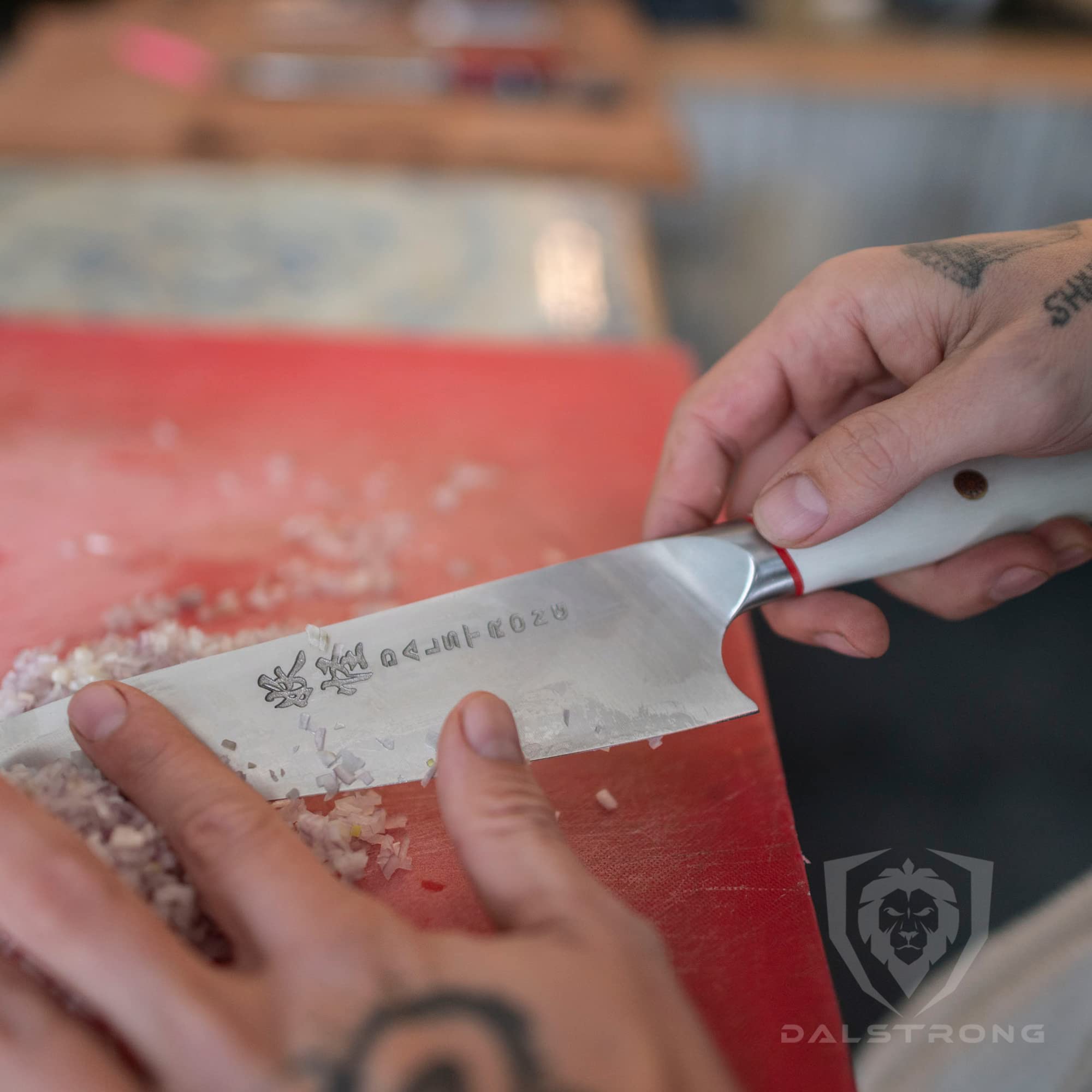 Dalstrong Chef Knife - 8 inch - Phantom Series - Japanese High-Carbon AUS8 Steel Kitchen Knife - White G10 Handle - Cooking Knife - w/Sheath - Image 9