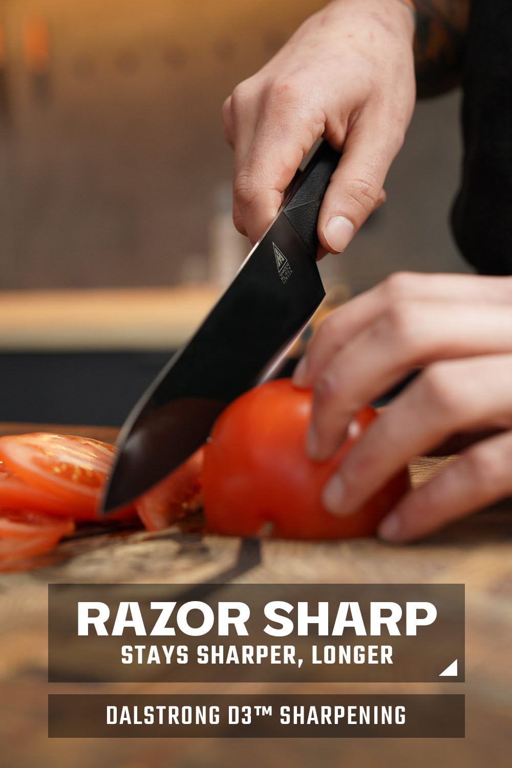 Dalstrong Chef Knife - 8 inch - Shadow Black Series - Black Titanium Nitride Coated - Razor Sharp Kitchen Knife - High Carbon 7CR17MOV-X Vacuum Treated Steel - Sheath - NSF Certified - Image 3