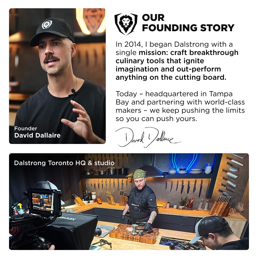 Dalstrong Chef Knife - 8 inch - The FLASH™ Edition - German X50CRMOV15 Stainless Steel - Gold Titanium Nitride - G10 Handle - Full Tang - Premium Leather Sheath - Collection Edition w/Pin - Image 8