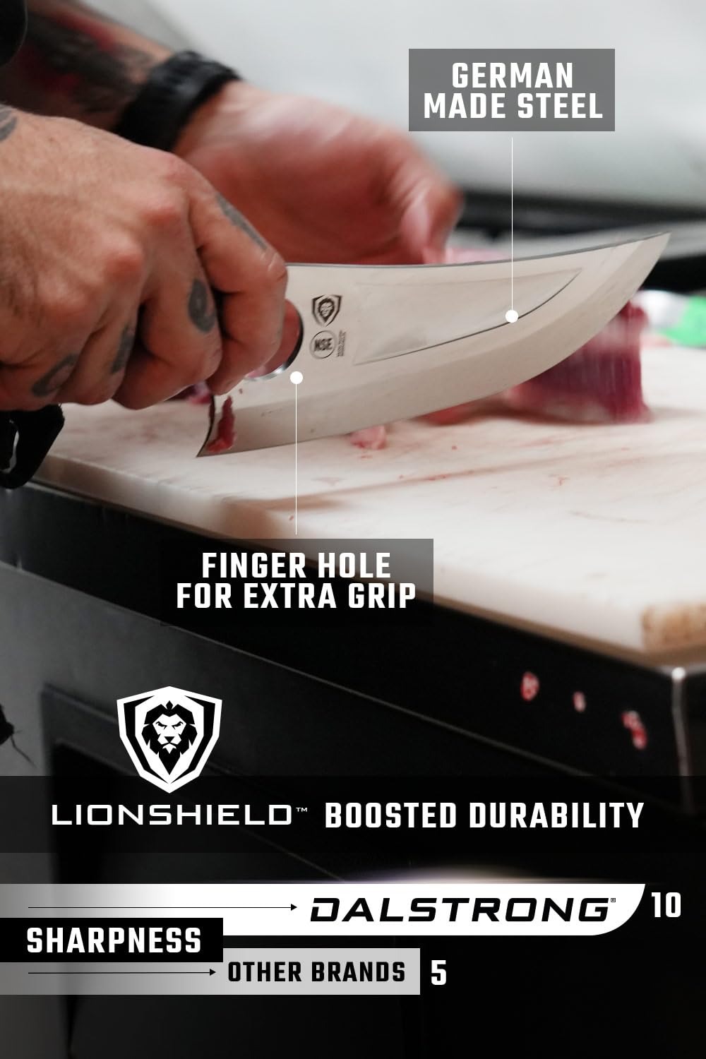 Dalstrong Chef & Utility Knife - 7 inch - Multi-Purpose - The Venator - Gladiator Series R - 7CR17MOV High Carbon Steel - Razor Sharp Cooking Knife Gift- G10 Handle - w/Sheath - NSF Certified - Image 5