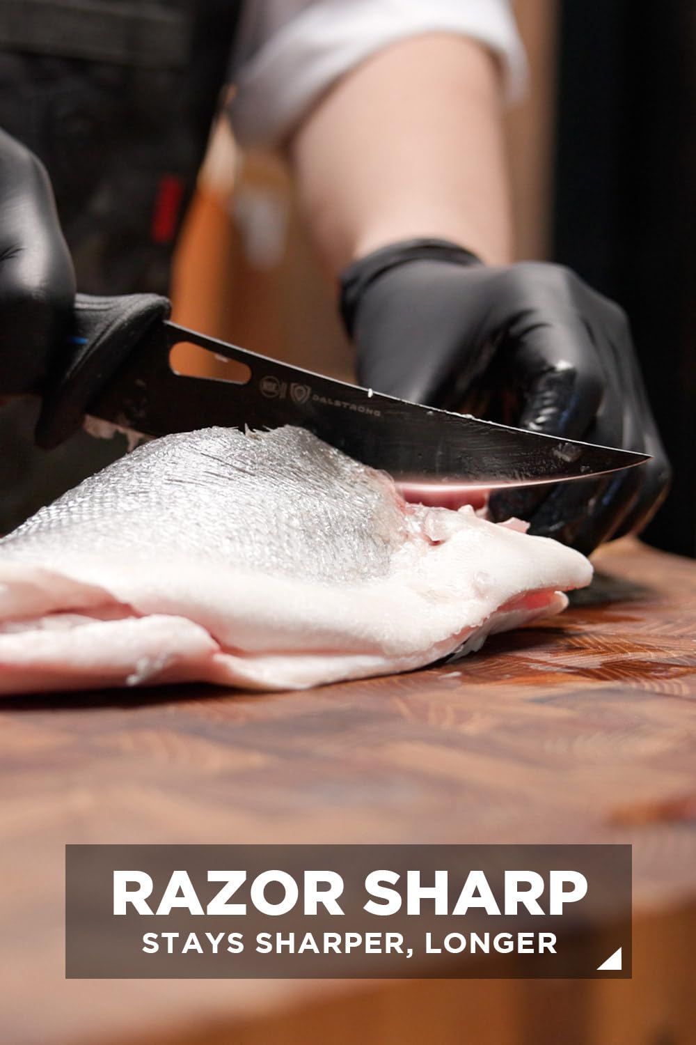 Dalstrong Curved Boning Knife-6”-Night Shark Series-7CR17MOV High Carbon Steel - Titanium Coated Blade Fillet Knife for Meat for Outdoors & Fishing-Polypropylene Handle-w/Sheath-NSF Certified - Image 5