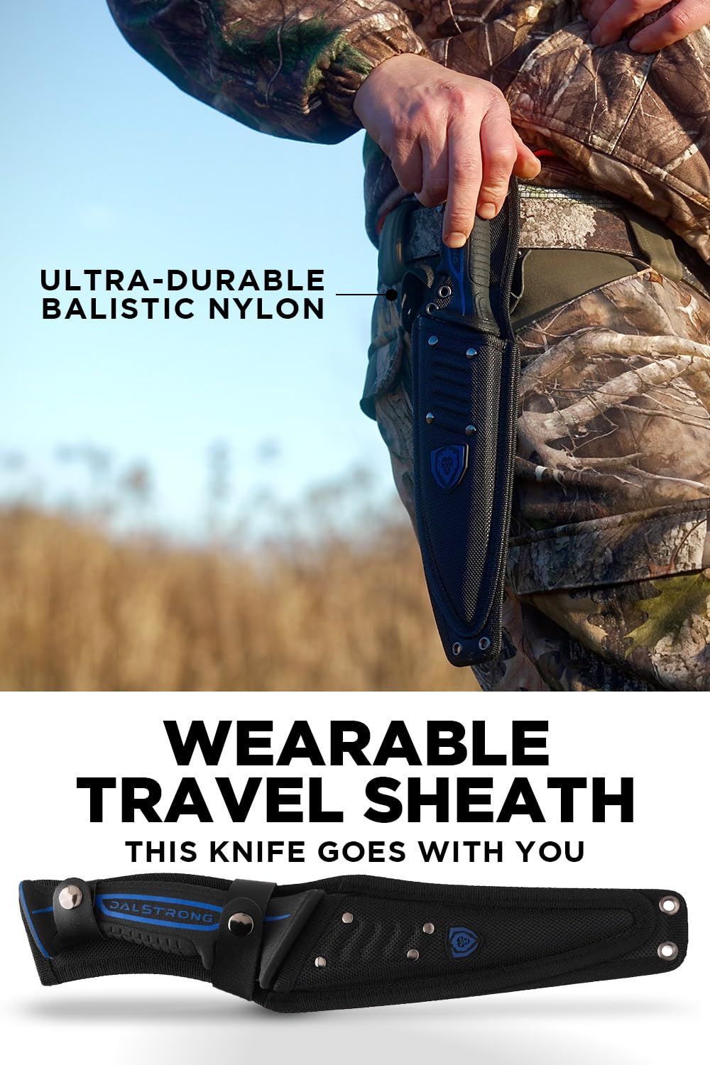 Dalstrong Curved Boning Knife-6”-Night Shark Series-7CR17MOV High Carbon Steel - Titanium Coated Blade Fillet Knife for Meat for Outdoors & Fishing-Polypropylene Handle-w/Sheath-NSF Certified - Image 6