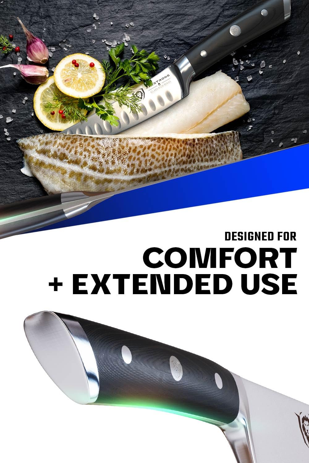 Dalstrong Fillet Knife - 6 inch - Gladiator Series Elite - High Carbon German Steel - Black G10 Handle - Sheath Included - Razor Sharp Kitchen Knife - Boning Knife Gift - NSF Certified - Image 4