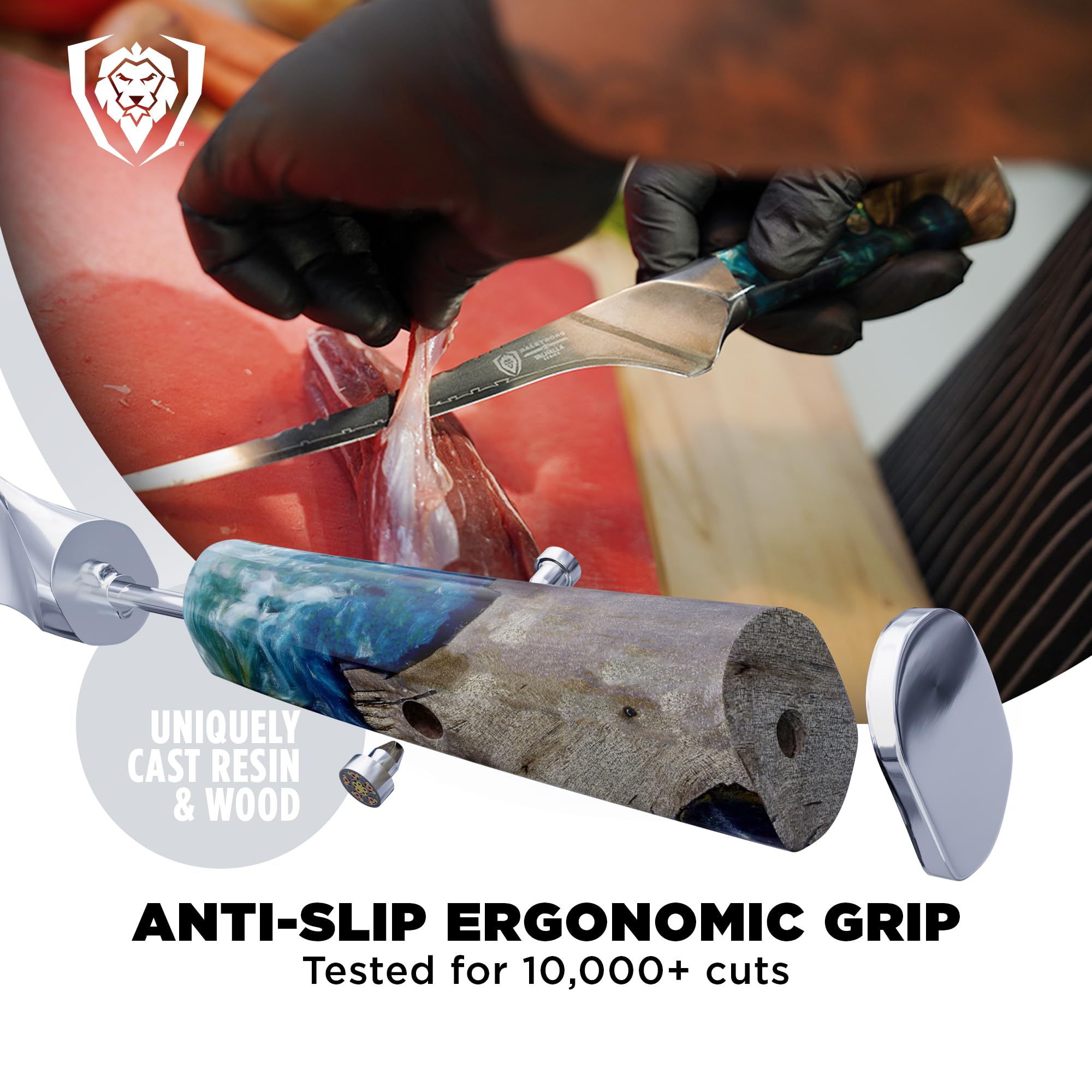 Dalstrong Fillet Knife - 7 inch Flexible Blade - Valhalla Series - Celestial Resin & Wood Handle Gift Knife - Fish Meat Cutting, Carving, Bone, Trimming, Deboning - Leather Sheath Included - Image 4