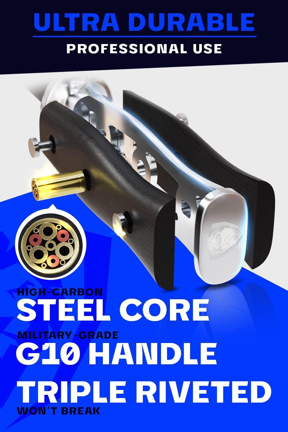 Dalstrong Honing Rod - 10 inch - G10 Handle - Stainless Steel Core - Scratch-Free Ceramic Coating - Kitchen Knife Sharpener Chef Knife Polish - Professional Honing Steel - Sharpening Rod - Image 3