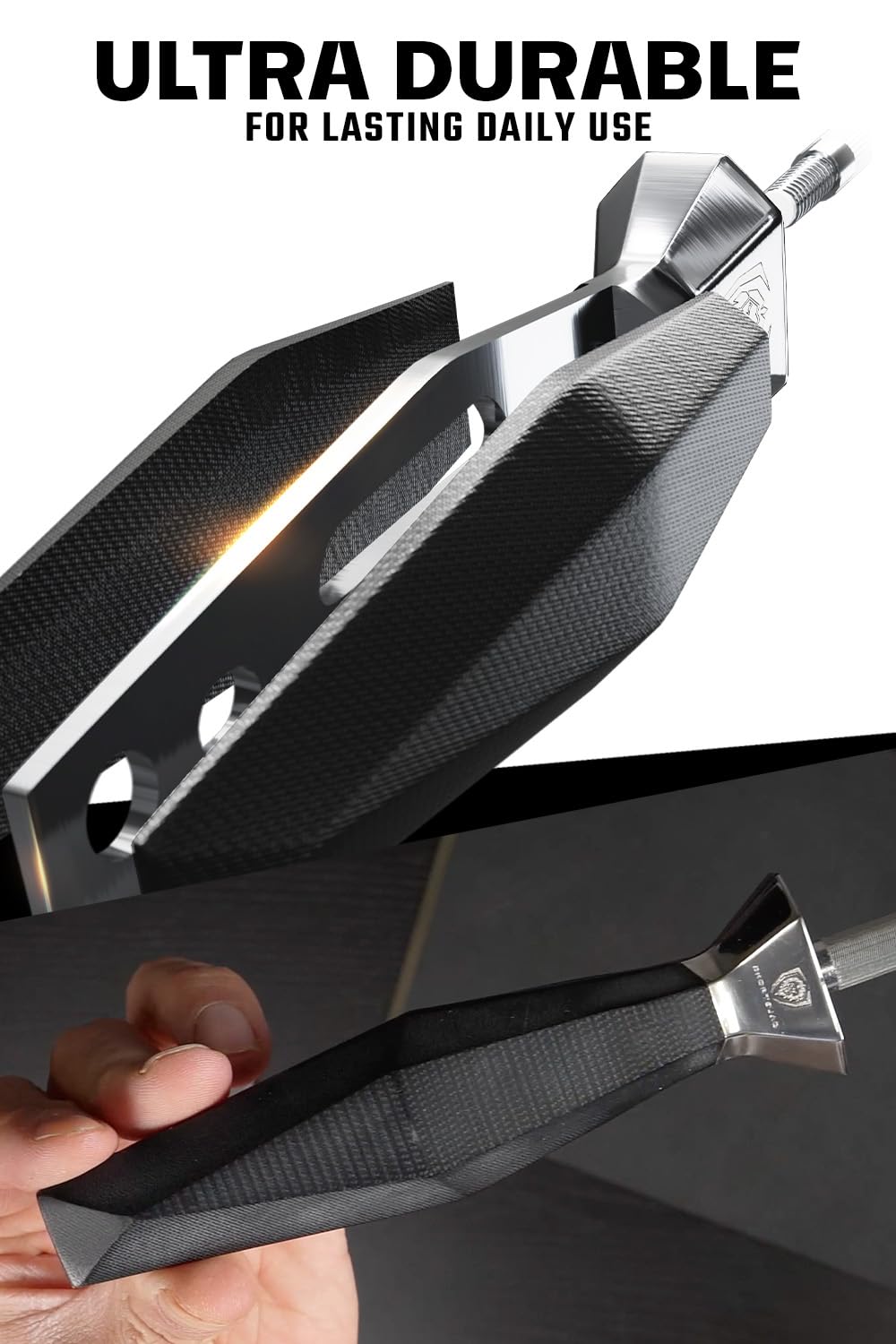 Dalstrong Honing Rod Steel - 9 inch - Shadow Black Series - Black Titanium Nitride Coated - High Carbon 7CR17MOV-X Vacuum Treated Steel - Scratch Free - Kitchen Knife Sharpener Polish - NSF Certified - Image 3