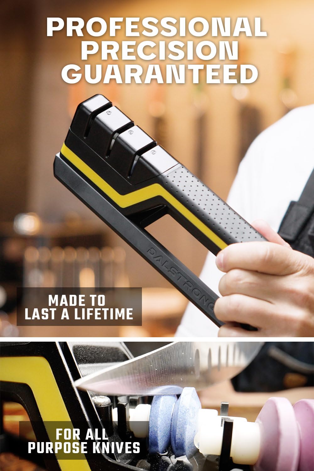 Dalstrong Hornet Kitchen Knife Sharpener - All Purpose Sharpener Refillable Water - Aluminum Alloy & Premium ABS - #180 Coarse, #400 Medium, #600 Fine Ceramic Wheels Blade Sharpening Kit Stone - Image 6