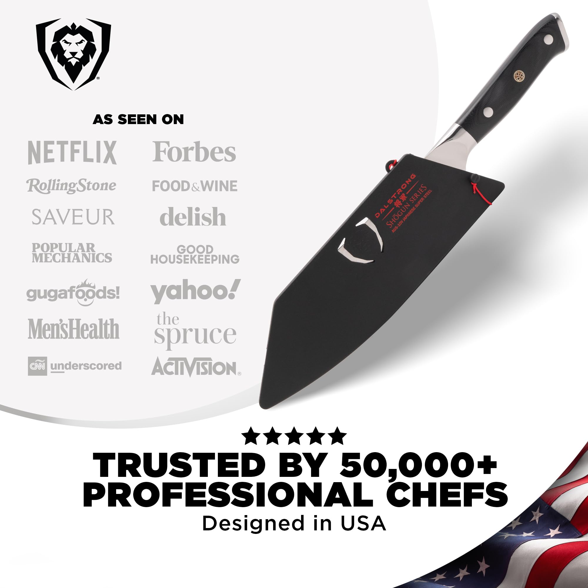 DALSTRONG Hybrid Cleaver & 8" Chef Knife - Shogun Series ELITE - The 'Crixus' - Japanese AUS-10V Super Steel Kitchen Knife - Black Handle - Razor Sharp Knife - Meat Cleaver Heavy Duty - w/Sheath Cover - Image 6