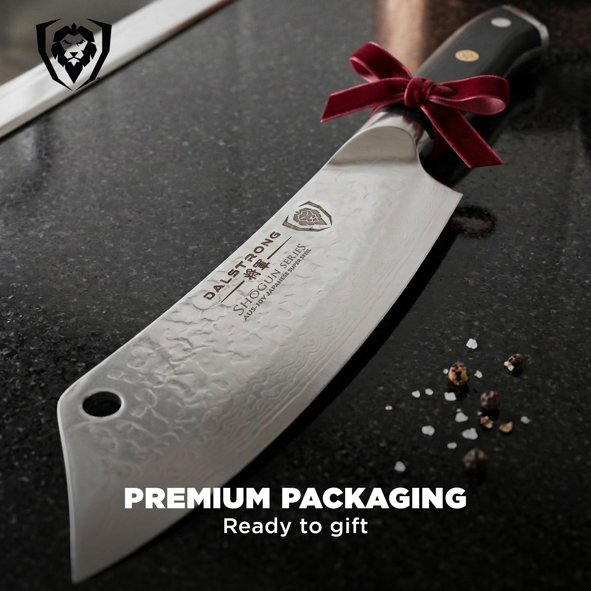 DALSTRONG Hybrid Cleaver & 8" Chef Knife - Shogun Series ELITE - The 'Crixus' - Japanese AUS-10V Super Steel Kitchen Knife - Black Handle - Razor Sharp Knife - Meat Cleaver Heavy Duty - w/Sheath Cover - Image 7