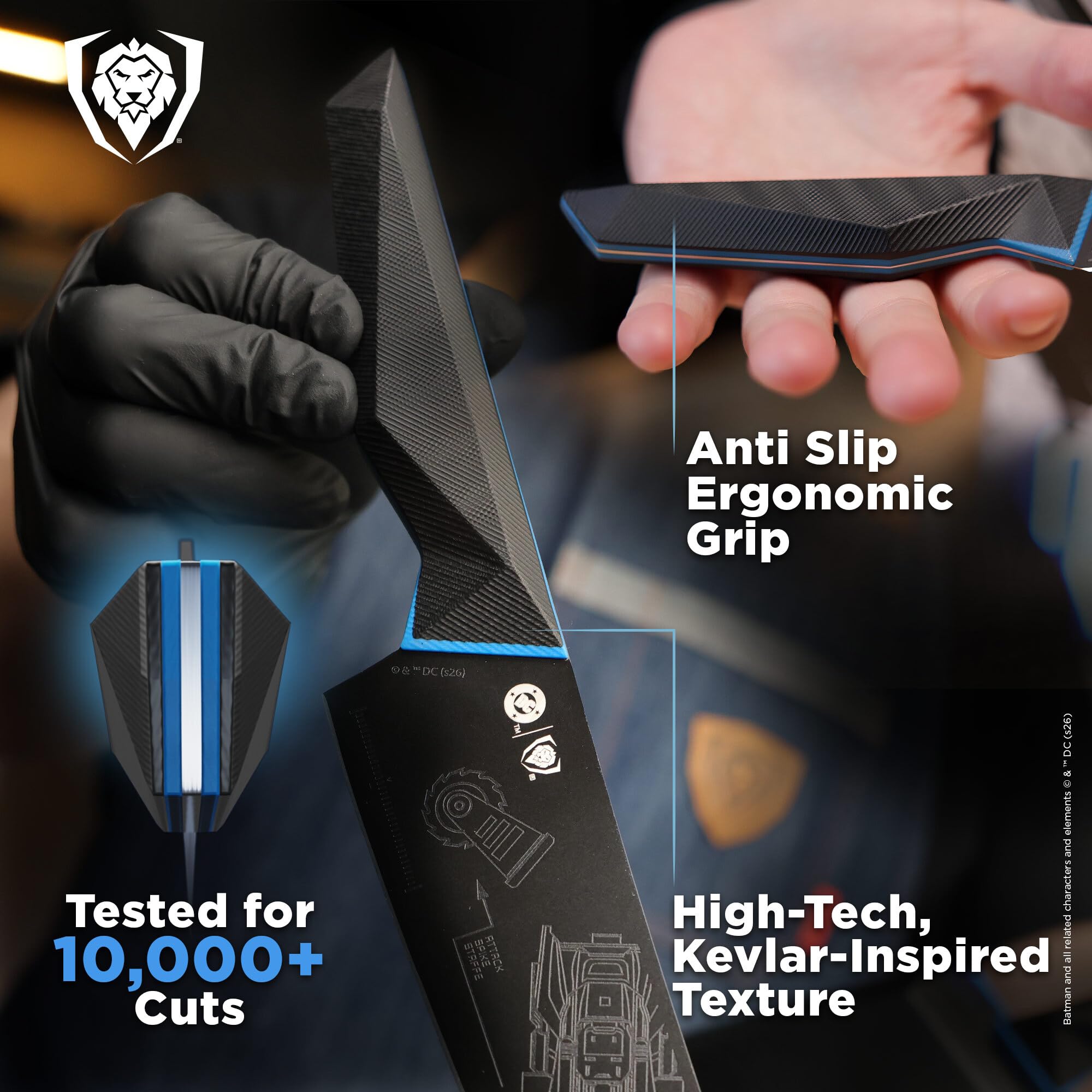 DALSTRONG Knife Block Set - BATMAN™ Edition - Shadow Black Edition - High Carbon 7Cr17MoV Steel - Black Titanium Kitchen Knife - Collection Item - G10 Handles - Chef's Knife Cooking Chef Knife - Image 4