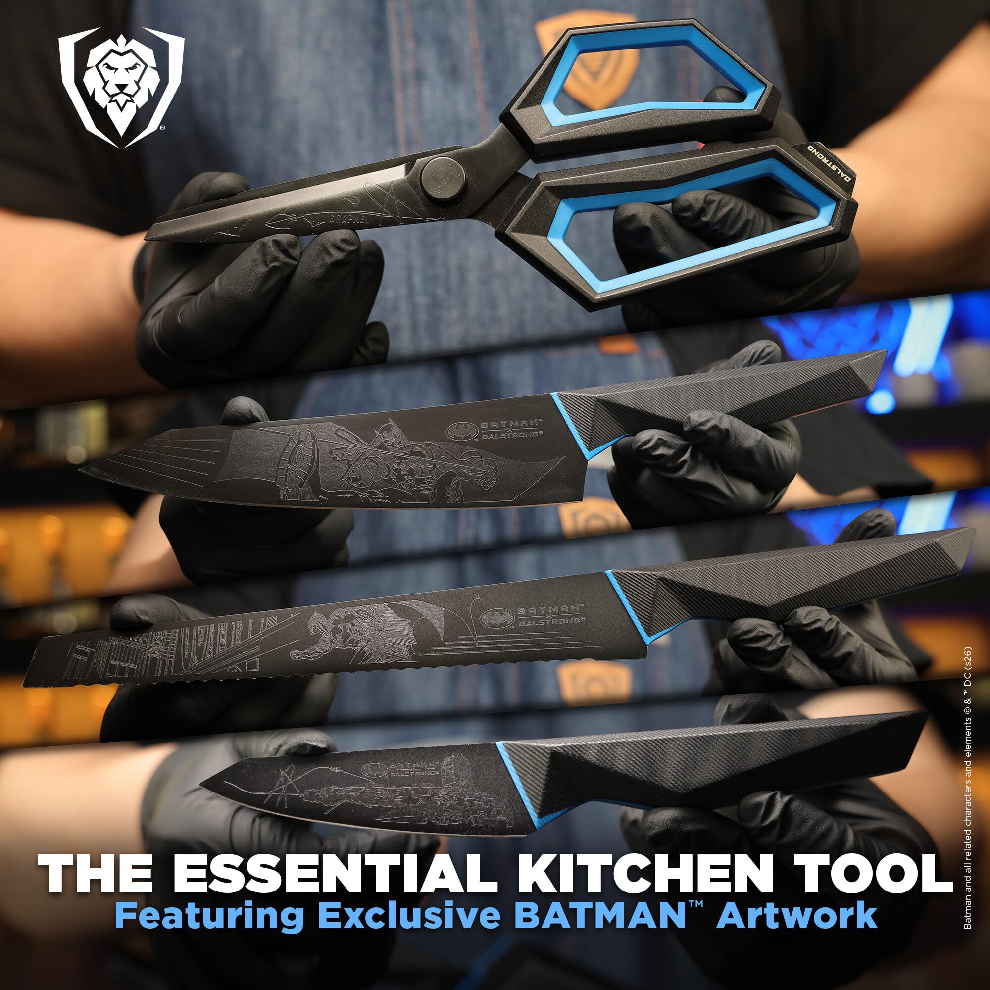 DALSTRONG Knife Block Set - BATMAN™ Edition - Shadow Black Edition - High Carbon 7Cr17MoV Steel - Black Titanium Kitchen Knife - Collection Item - G10 Handles - Chef's Knife Cooking Chef Knife - Image 5