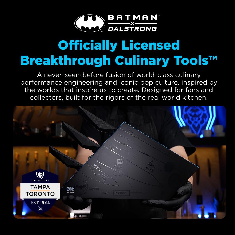 DALSTRONG Knife Block Set - BATMAN™ Edition - Shadow Black Edition - High Carbon 7Cr17MoV Steel - Black Titanium Kitchen Knife - Collection Item - G10 Handles - Chef's Knife Cooking Chef Knife - Image 7
