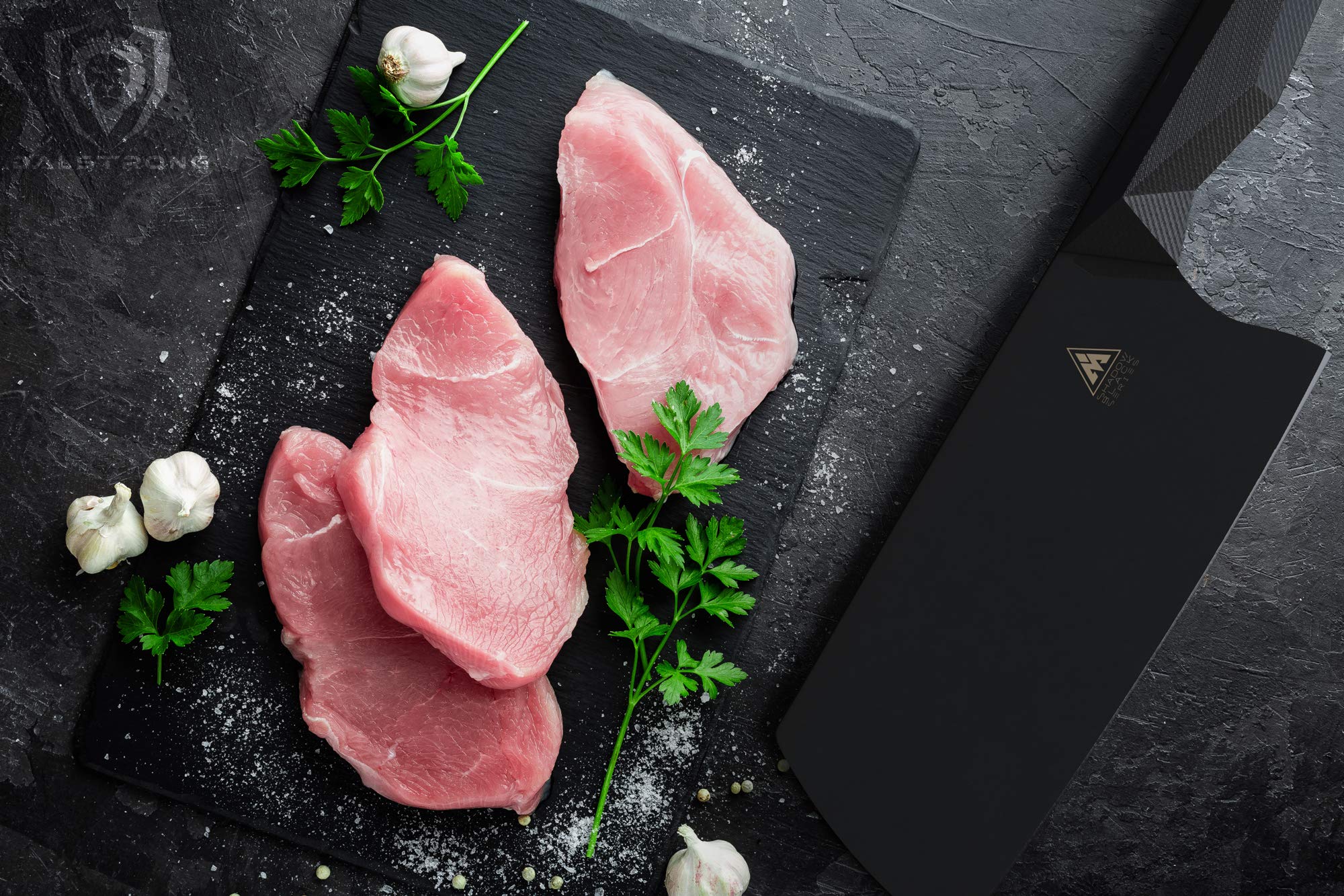 Dalstrong Meat Cleaver Knife-7"-Shadow Black Series-Titanium Nitride Coated-High Carbon Vacuum Treated Steel-Razor Sharp Kitchen Knife Gift-Sheath-NSF Certified - Image 9