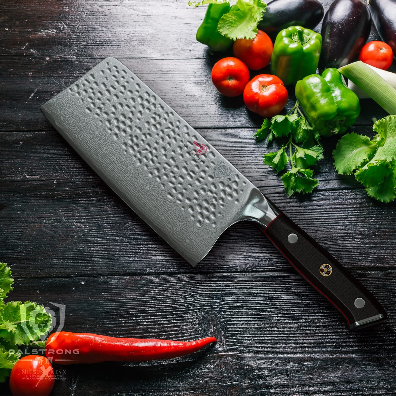 Dalstrong Meat Cleaver Knife - 7" - Shogun Series ELITE - Razor Sharp - Japanese Super Steel - Damascus Knife - Hammered Finish - Heavy Duty Gift Cooking Knife - w/Sheath - Image 6