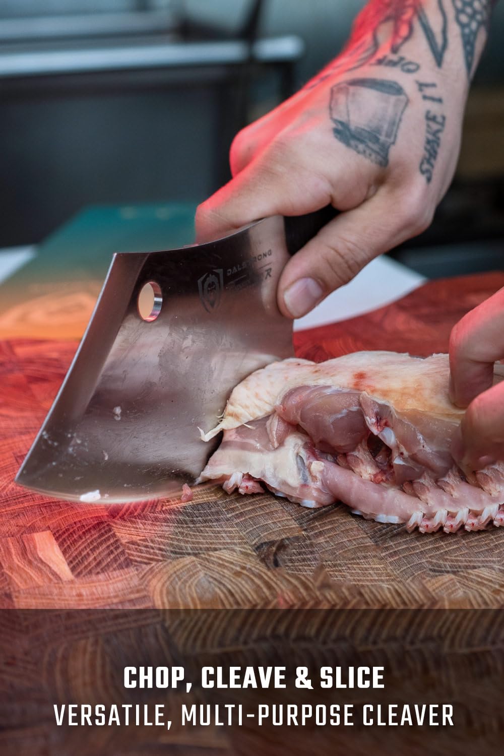 Dalstrong Mini Rocking Cleaver Knife - 6.5 inch - Gladiator Series 'R' - 7CR17MOV High Carbon Steel - Razor Sharp Kitchen Knife - Black G10 Handle - Meat Cleaver, Vegetable Knife - NSF Certified - Image 3