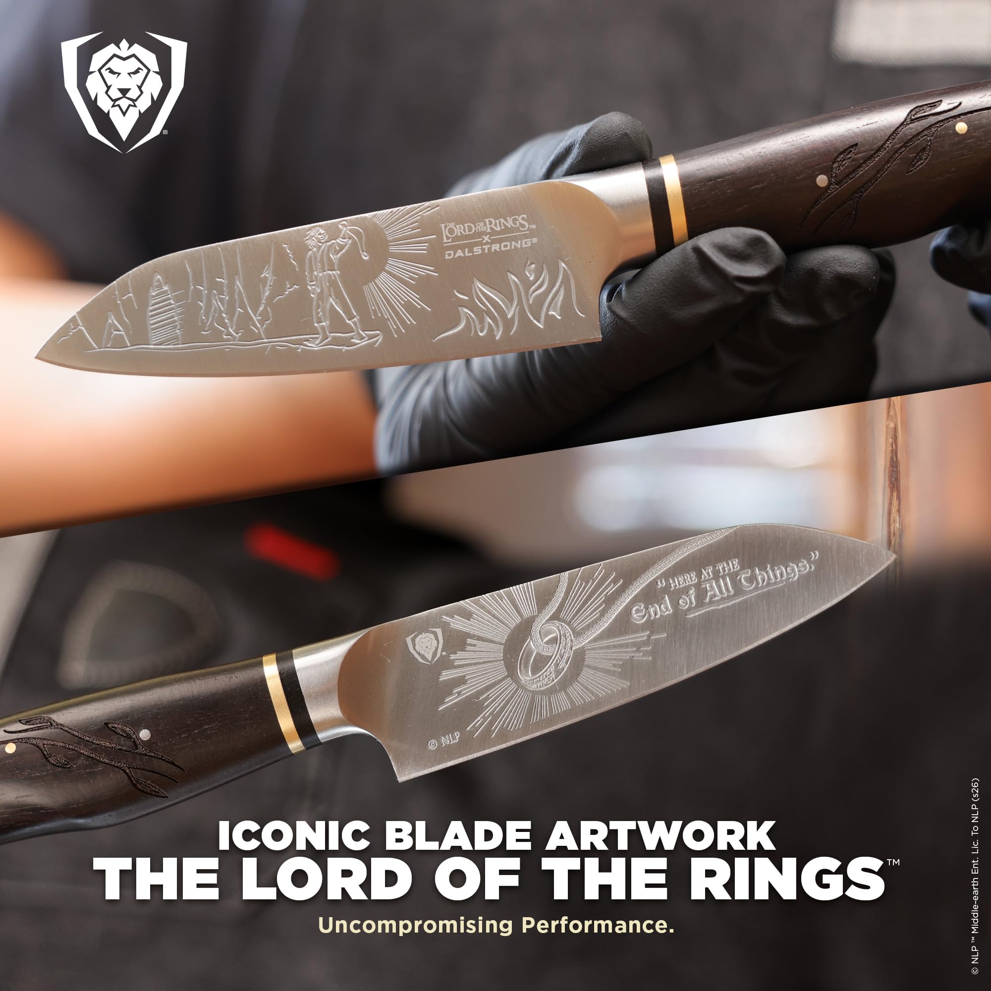 Dalstrong Paring Knife - 4 inch - Lord of the Rings™ Edition - Official Licensed Collection - Hobbits - Premium German X50CRMOV15 Steel - Ebony Wood Handle - Leather Sheath - Image 5