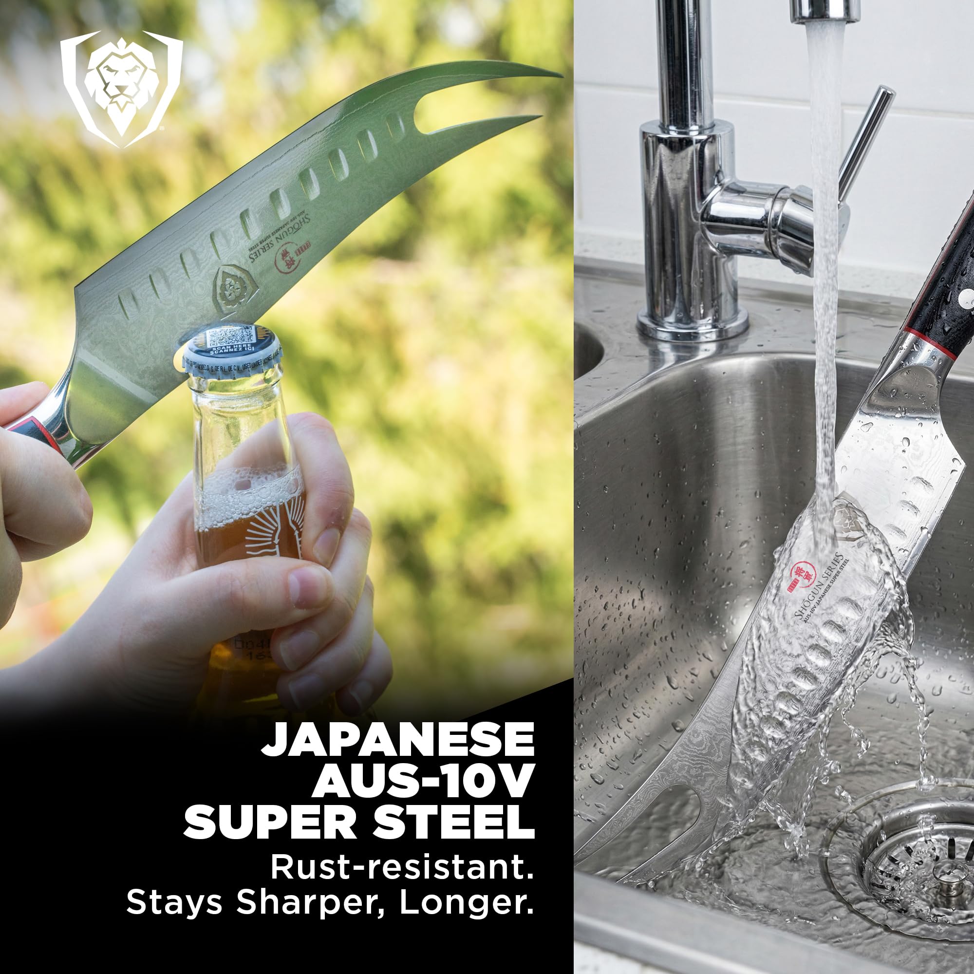 Dalstrong Pitmaster BBQ & Meat Knife - 8 inch - Shogun Series ELITE - Forked Tip & Bottle Opener - Japanese AUS-10V Super Steel Kitchen Knife - G10 Handle - Razor Sharp - w/Sheath - Image 3