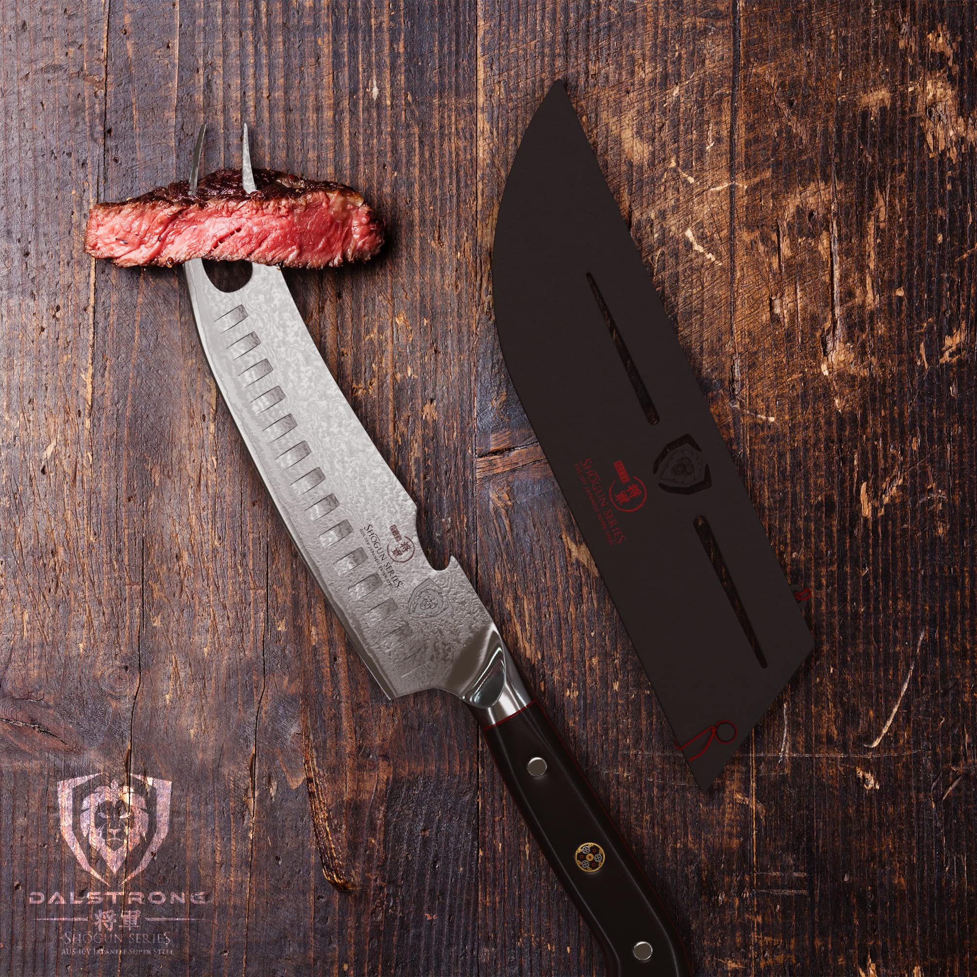 Dalstrong Pitmaster BBQ & Meat Knife - 8 inch - Shogun Series ELITE - Forked Tip & Bottle Opener - Japanese AUS-10V Super Steel Kitchen Knife - G10 Handle - Razor Sharp - w/Sheath - Image 8