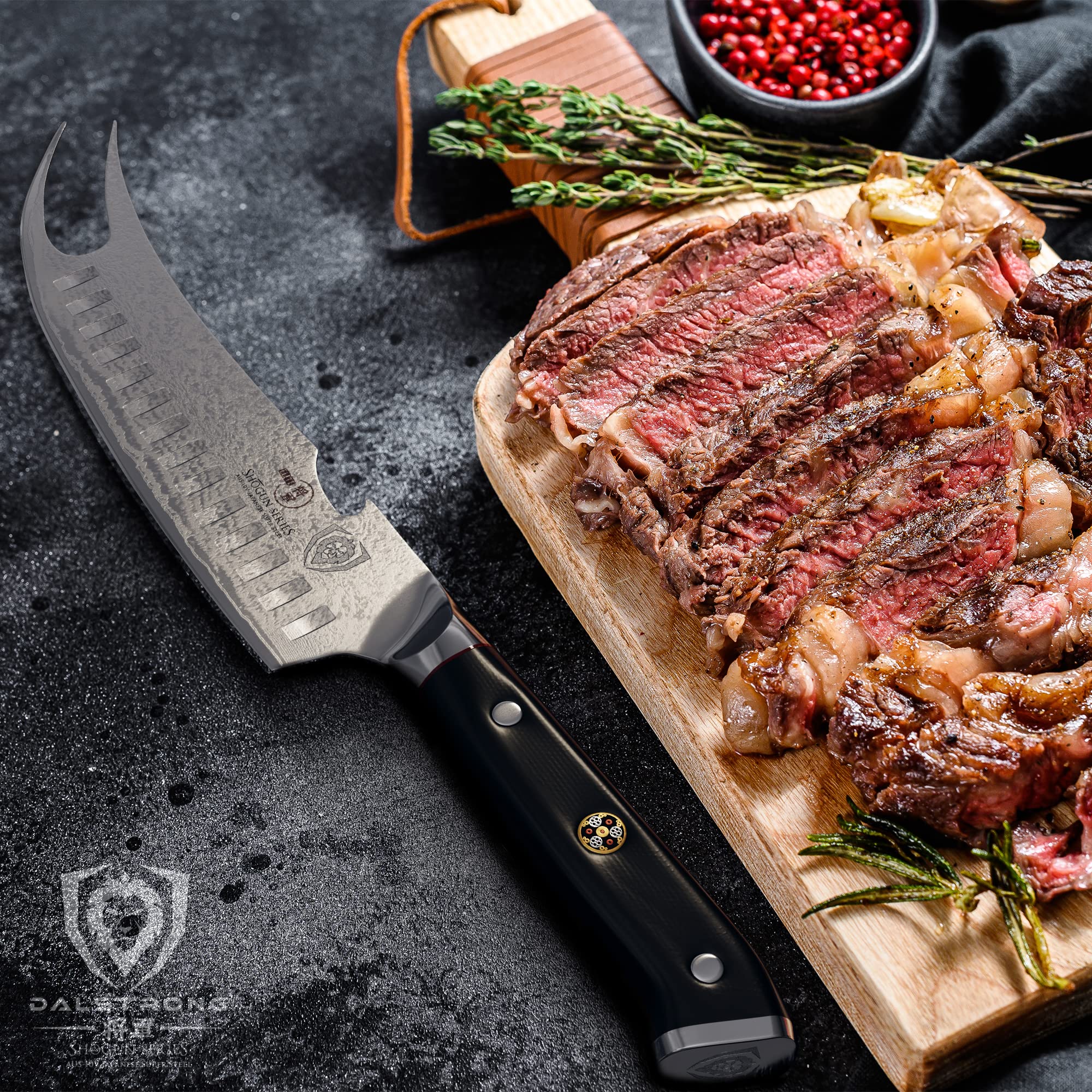 Dalstrong Pitmaster BBQ & Meat Knife - 8 inch - Shogun Series ELITE - Forked Tip & Bottle Opener - Japanese AUS-10V Super Steel Kitchen Knife - G10 Handle - Razor Sharp - w/Sheath - Image 9