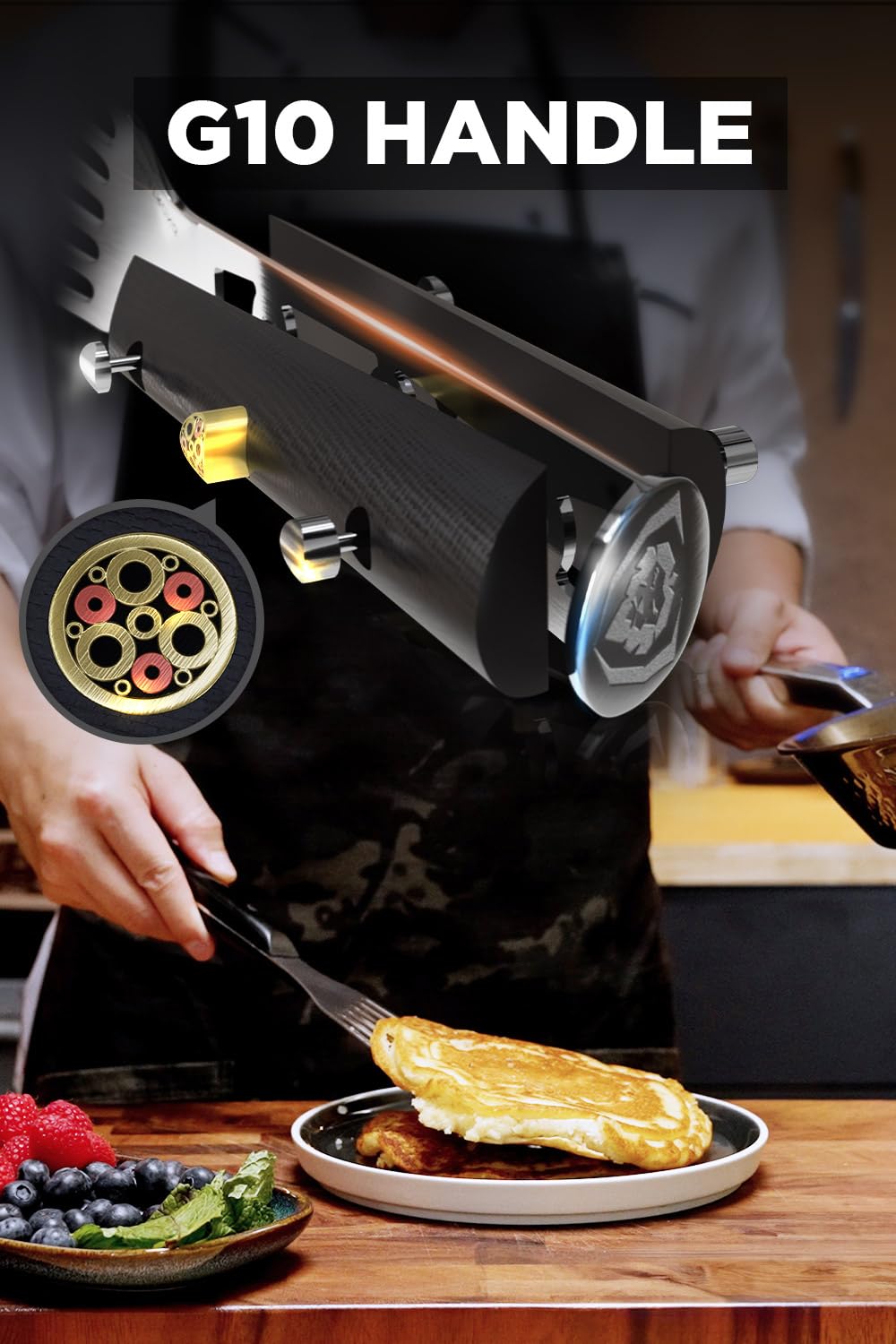 Dalstrong Professional Kitchen Fish Spatula - 7.5 inch - Slotted - High-Carbon, Heat-Resistant Spatula Stainless Steel - Flexible - Wide - Turner - Nonstick Cookware - G10 Handle - Image 4