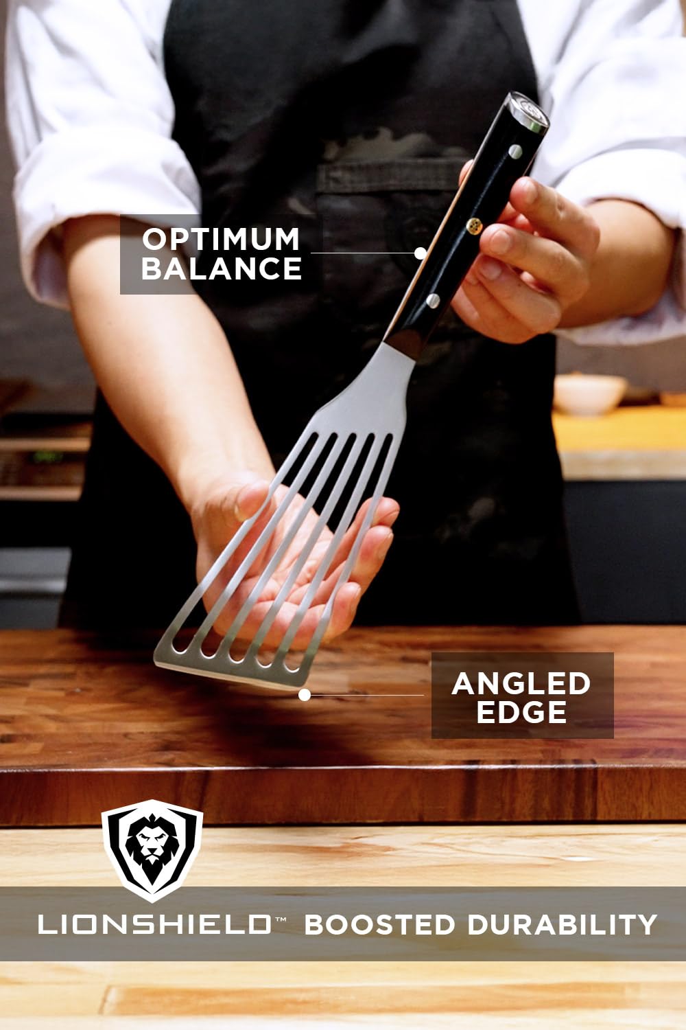 Dalstrong Professional Kitchen Fish Spatula - 7.5 inch - Slotted - High-Carbon, Heat-Resistant Spatula Stainless Steel - Flexible - Wide - Turner - Nonstick Cookware - G10 Handle - Image 5