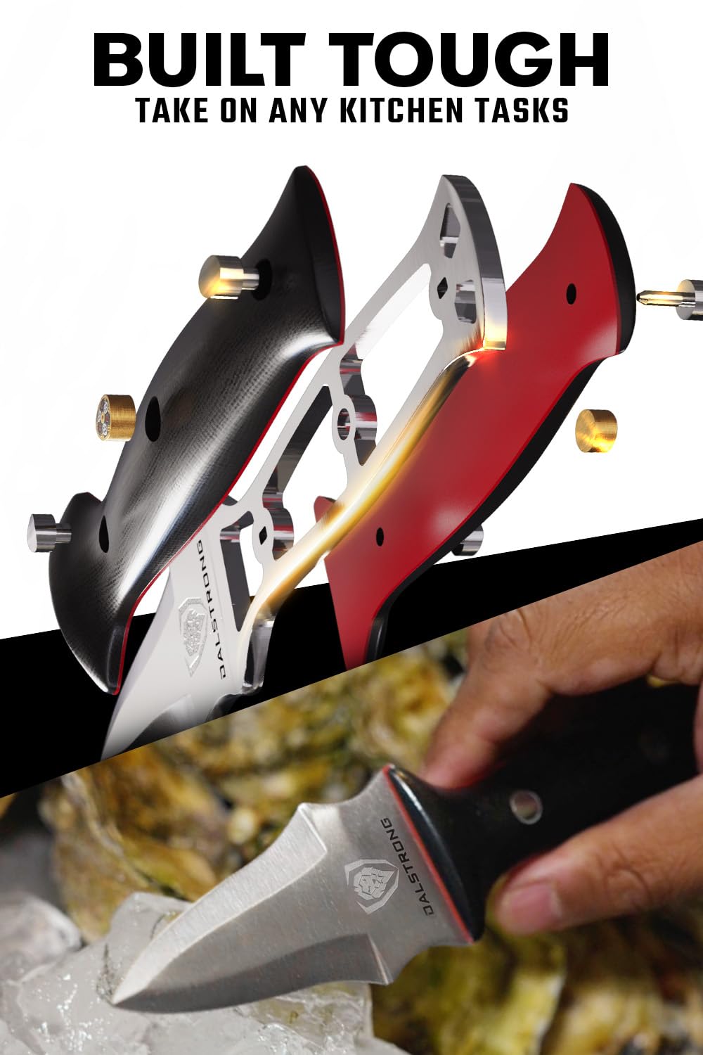 Dalstrong Professional Oyster Knife - 3.5 inch - Shogun Series Elite - Clam and Shellfish Shucking Knife - Japanese AUS-10V Super Steel - G10 Handle - Cooking Fish Kitchen Knife - Sheath Included - Image 3