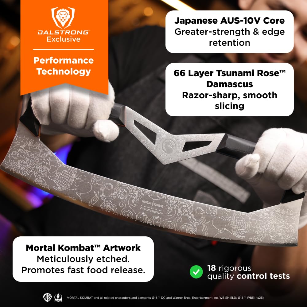 Dalstrong Professional Pizza Knife - Mortal Kombat™ Official Licensed 14 inch Long Blade - Wall Mount Holder - Japanese AUS-10V Super Steel - G10 Handle - Pizza Cutter, Slicer, Rocker - Sheath - Image 3