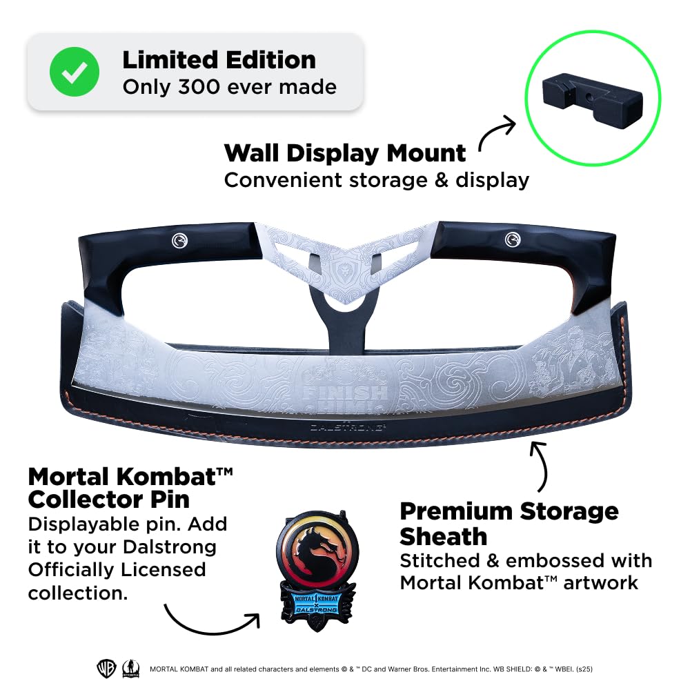Dalstrong Professional Pizza Knife - Mortal Kombat™ Official Licensed 14 inch Long Blade - Wall Mount Holder - Japanese AUS-10V Super Steel - G10 Handle - Pizza Cutter, Slicer, Rocker - Sheath - Image 5