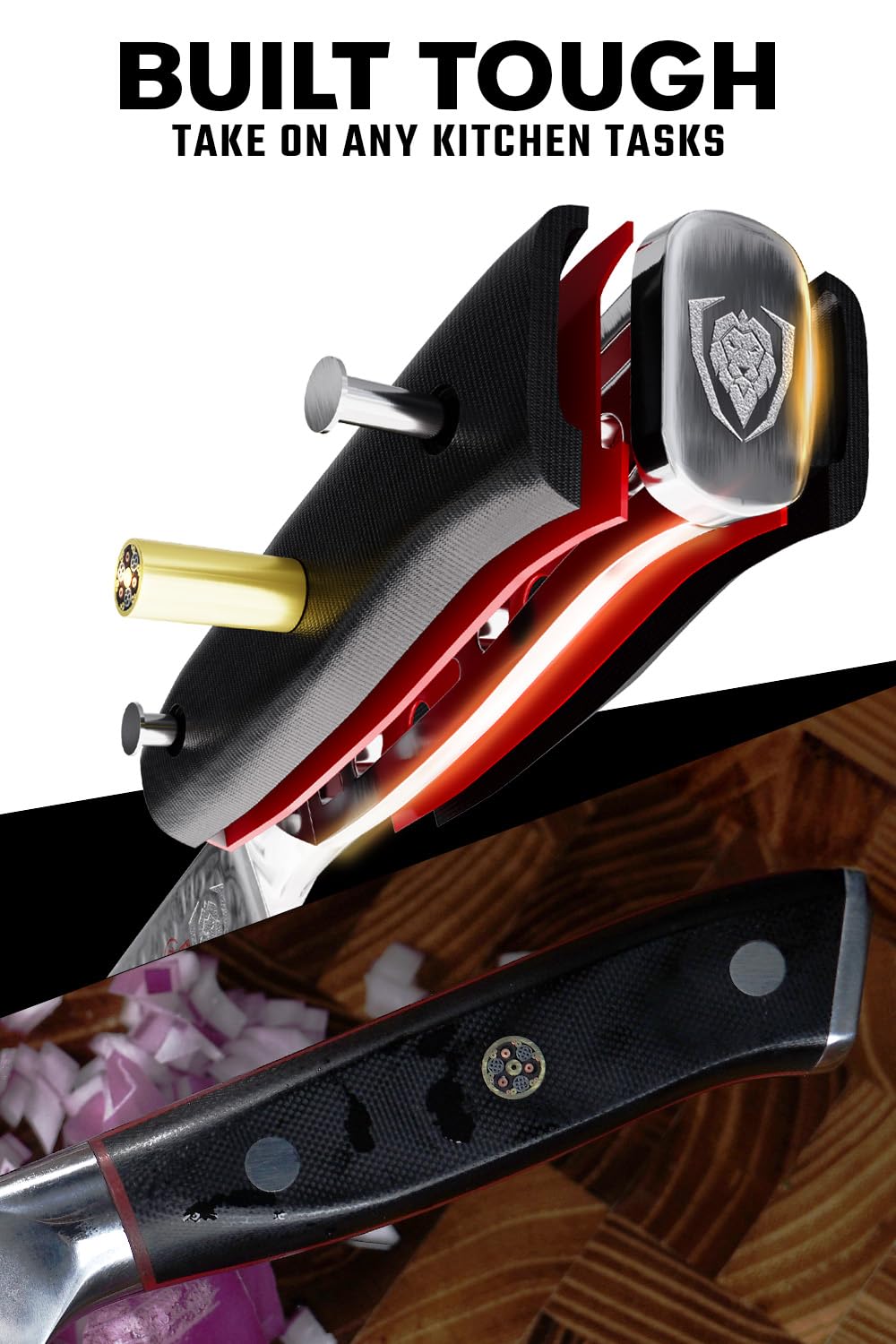 Dalstrong Santoku Knife - 5 inch - Shogun Series Elite - Japanese AUS-10V Super Steel Kitchen Knife - Black G10 Handle - Vegetable Knife - Damascus Layered - Vacuum Heat Treated - Sheath Included - Image 3