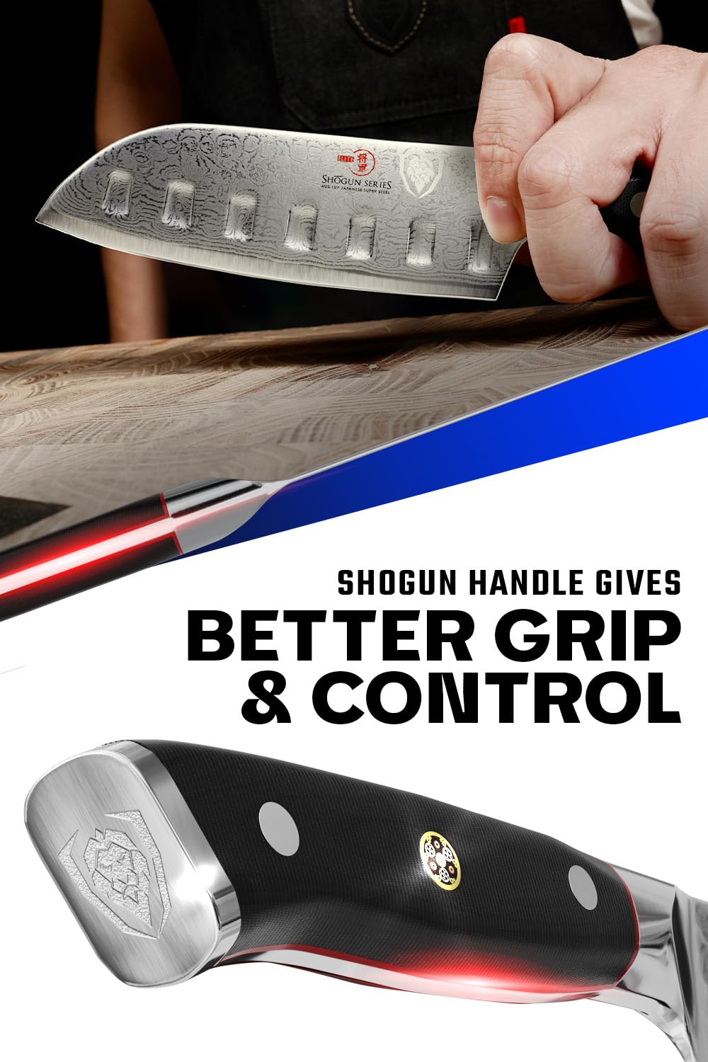 Dalstrong Santoku Knife - 5 inch - Shogun Series Elite - Japanese AUS-10V Super Steel Kitchen Knife - Black G10 Handle - Vegetable Knife - Damascus Layered - Vacuum Heat Treated - Sheath Included - Image 4