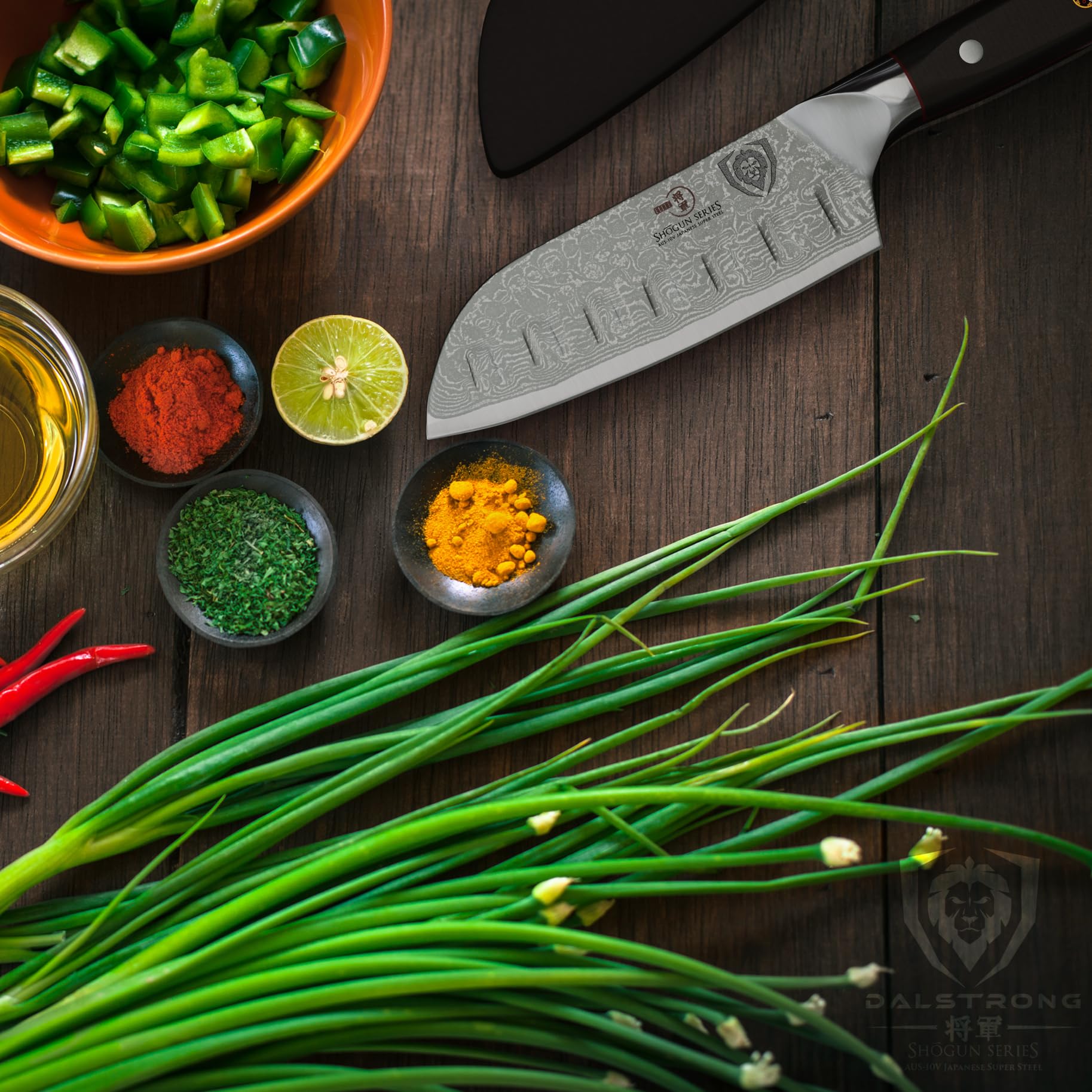 Dalstrong Santoku Knife - 5 inch - Shogun Series Elite - Japanese AUS-10V Super Steel Kitchen Knife - Black G10 Handle - Vegetable Knife - Damascus Layered - Vacuum Heat Treated - Sheath Included - Image 6