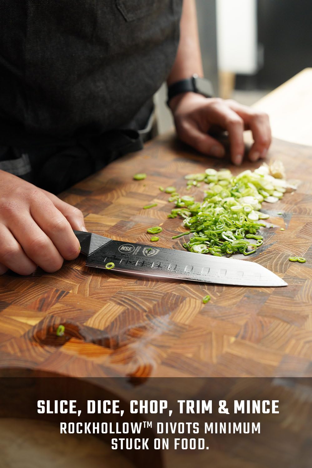 Dalstrong Santoku Knife - 7 inch - Shadow Black Series - Razor Sharp Kitchen Knife - Black Titanium Nitride Coated - High Carbon - 7CR17MOV-X Vacuum Treated Steel - Sheath - Vegetable - NSF Certified - Image 3