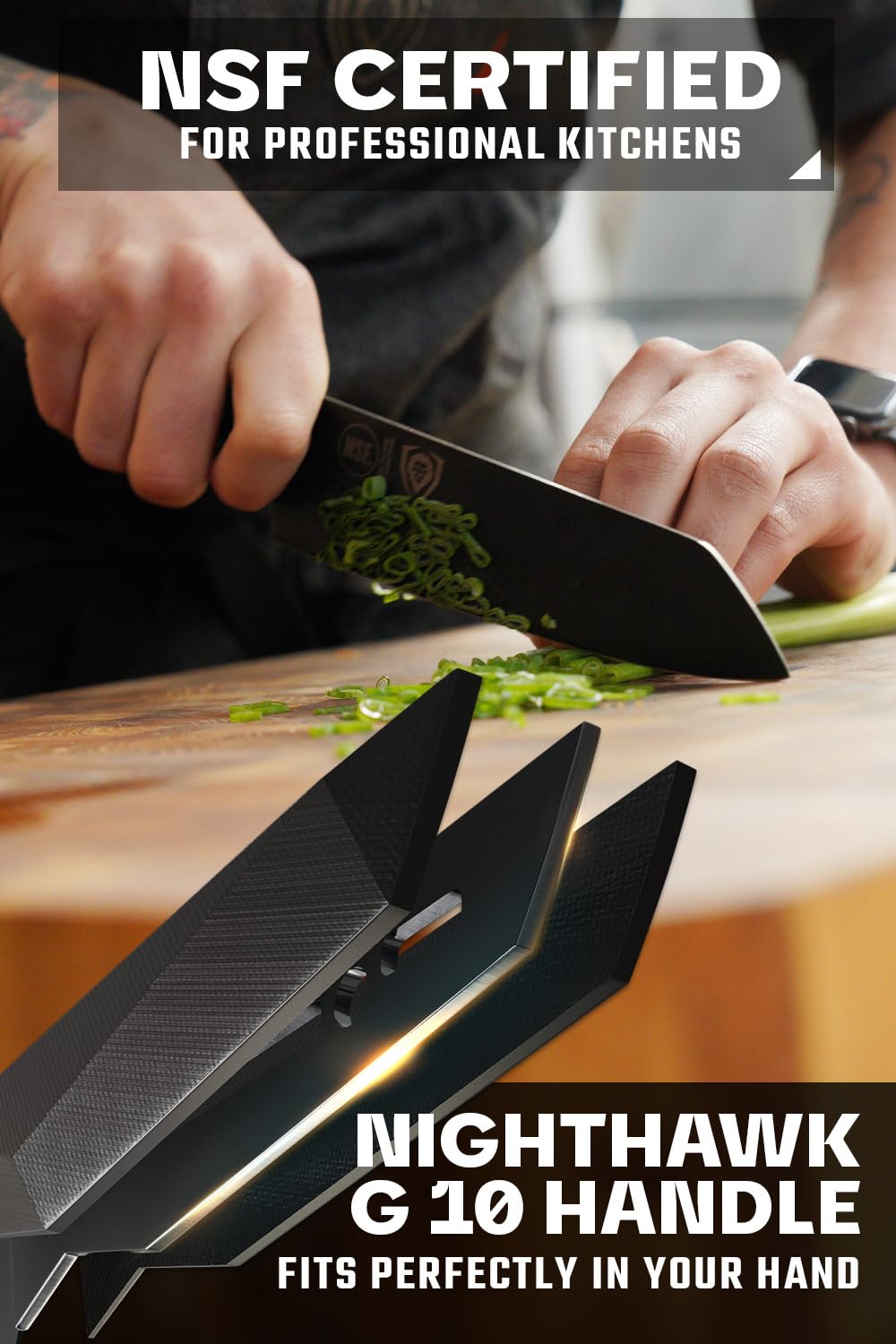 Dalstrong Santoku Knife - 7 inch - Shadow Black Series - Razor Sharp Kitchen Knife - Black Titanium Nitride Coated - High Carbon - 7CR17MOV-X Vacuum Treated Steel - Sheath - Vegetable - NSF Certified - Image 5