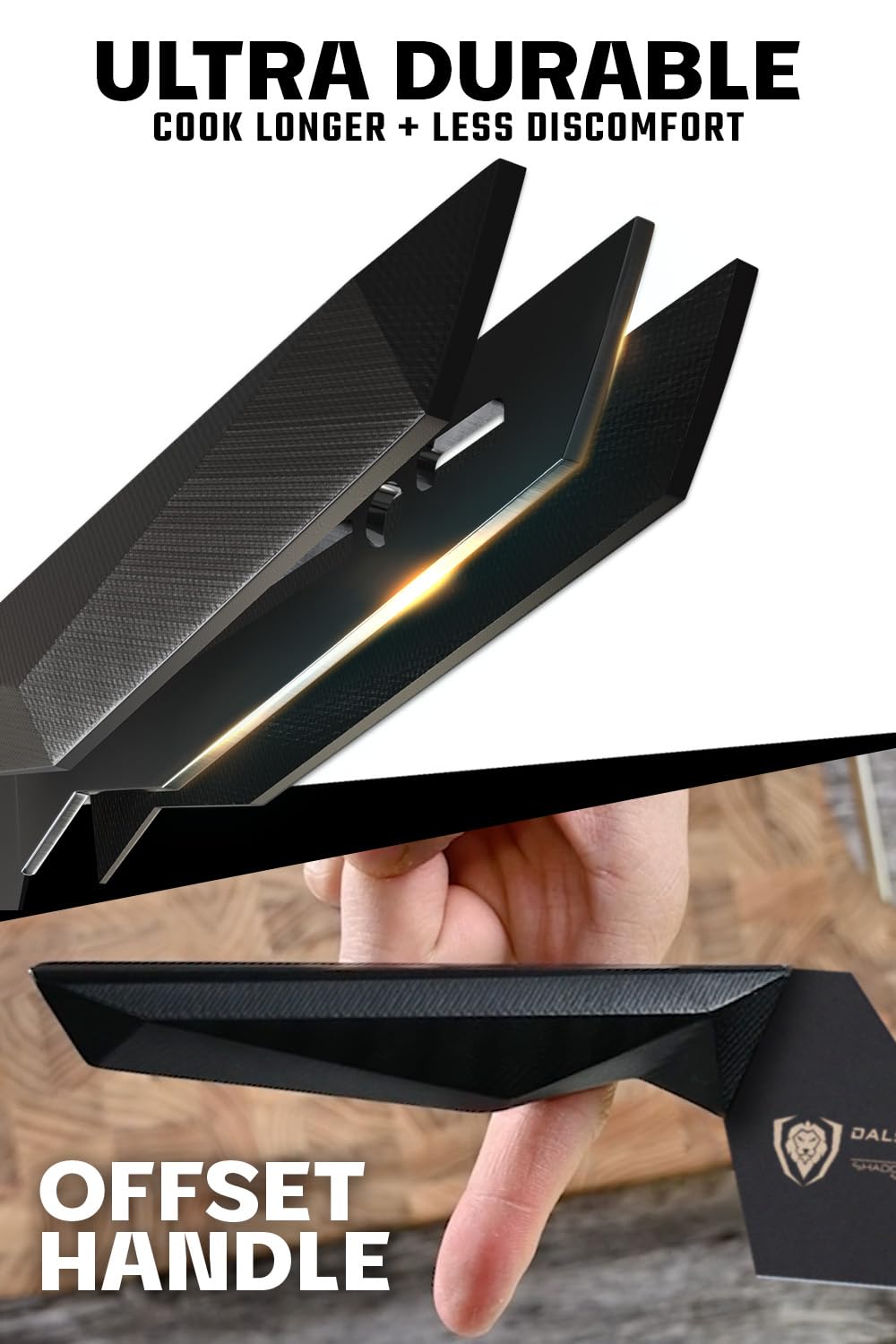 DALSTRONG Slicing Knife - 12 inch - Carving Offset Blade - Shadow Black Series - Black Titanium Nitride Coated - High Carbon 7CR17MOV-X Vacuum Treated Steel- Sheath - NSF Certified - Bread, Ham Slicer - Image 3