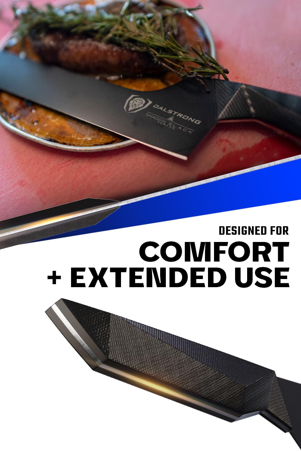 DALSTRONG Slicing Knife - 12 inch - Carving Offset Blade - Shadow Black Series - Black Titanium Nitride Coated - High Carbon 7CR17MOV-X Vacuum Treated Steel- Sheath - NSF Certified - Bread, Ham Slicer - Image 4