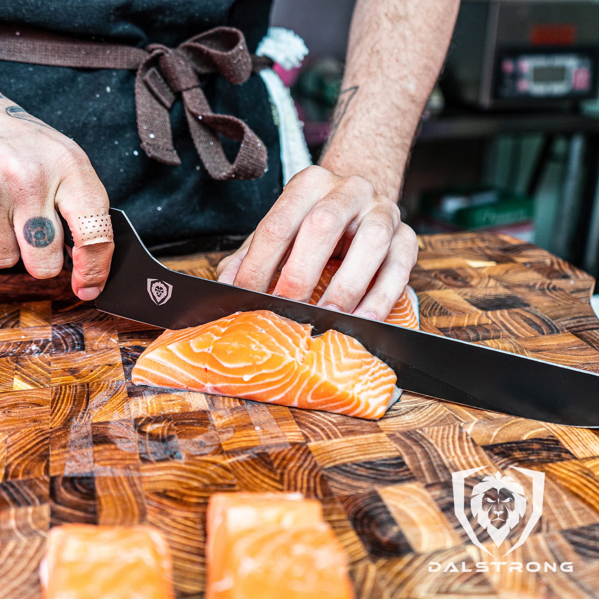 DALSTRONG Slicing Knife - 12 inch - Carving Offset Blade - Shadow Black Series - Black Titanium Nitride Coated - High Carbon 7CR17MOV-X Vacuum Treated Steel- Sheath - NSF Certified - Bread, Ham Slicer - Image 6