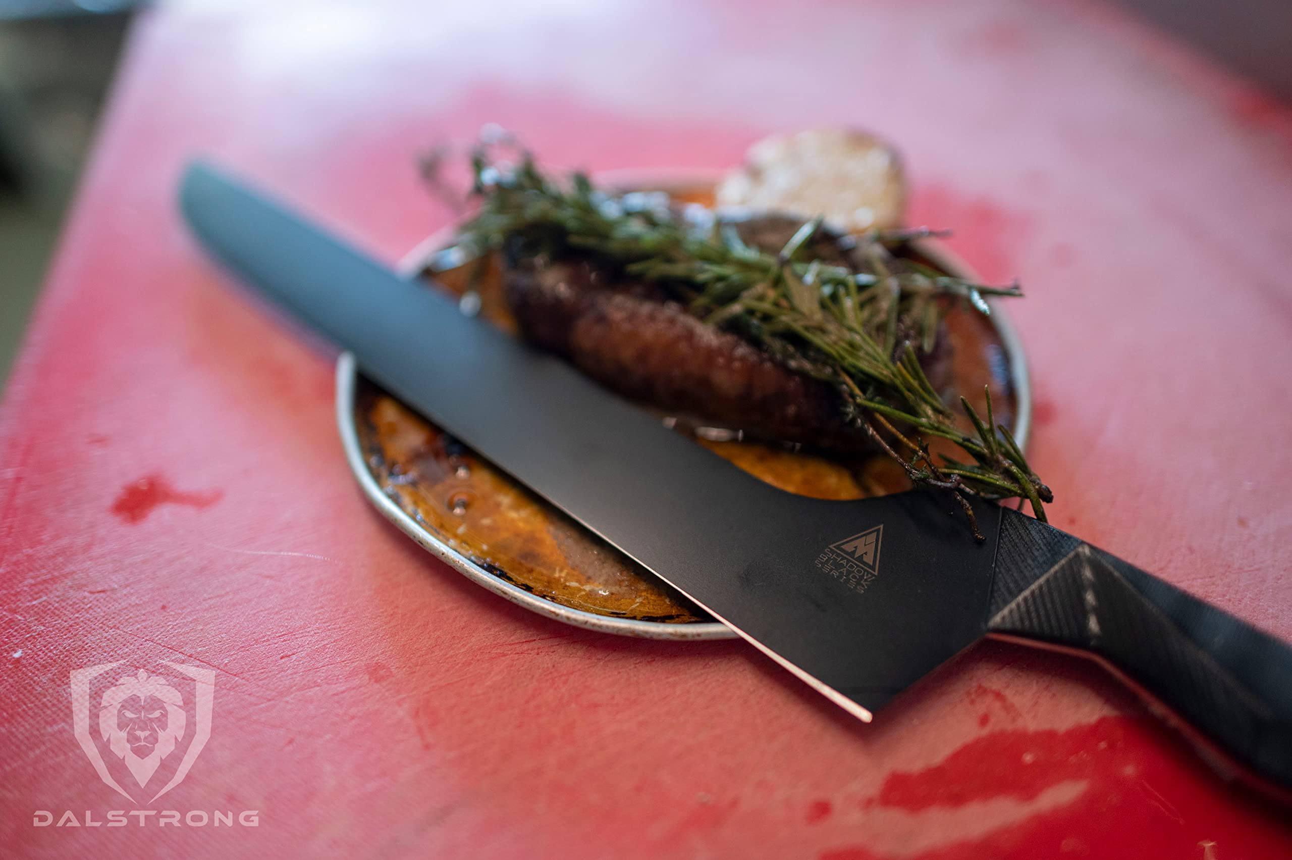 DALSTRONG Slicing Knife - 12 inch - Carving Offset Blade - Shadow Black Series - Black Titanium Nitride Coated - High Carbon 7CR17MOV-X Vacuum Treated Steel- Sheath - NSF Certified - Bread, Ham Slicer - Image 7