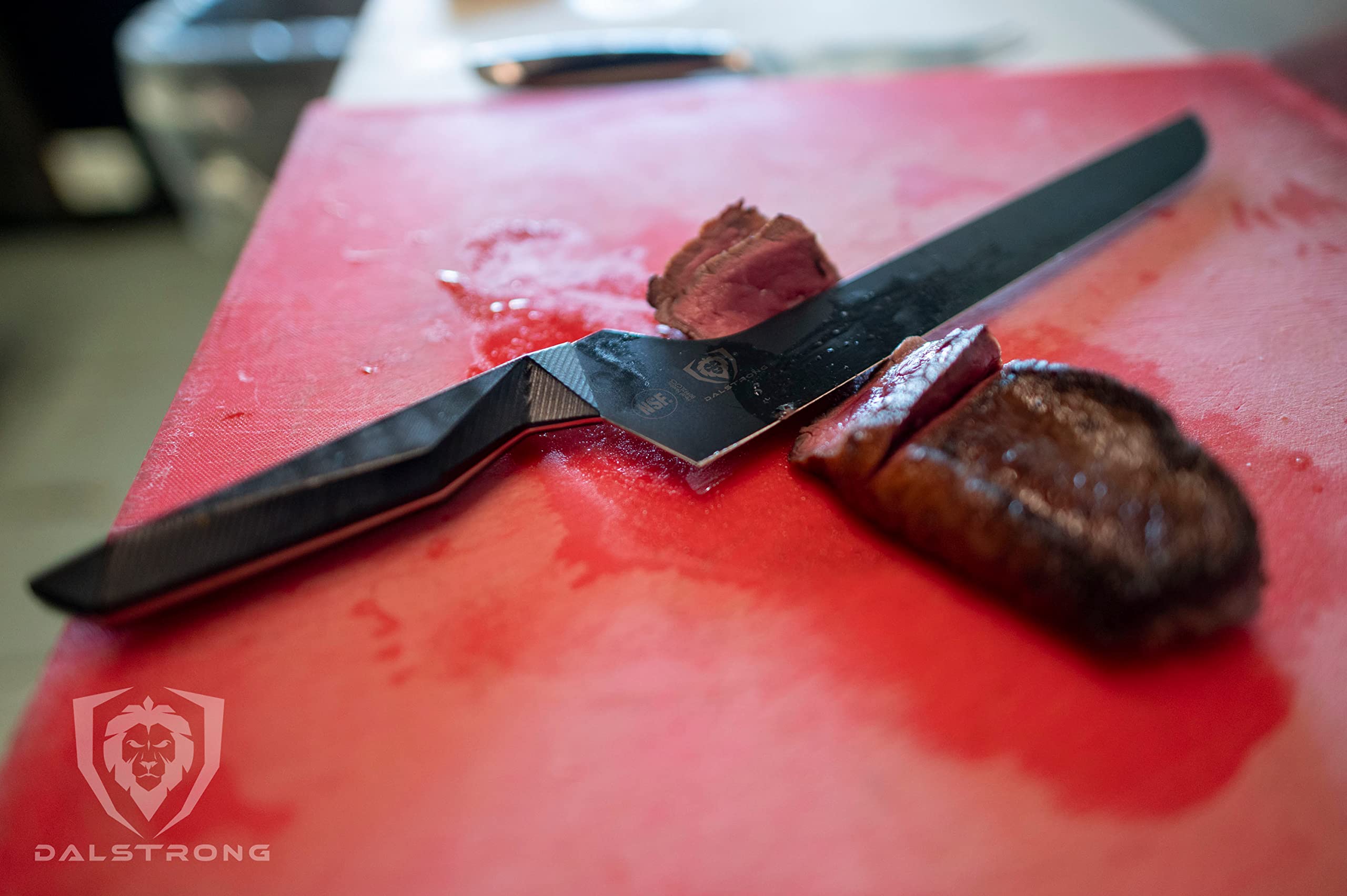 DALSTRONG Slicing Knife - 12 inch - Carving Offset Blade - Shadow Black Series - Black Titanium Nitride Coated - High Carbon 7CR17MOV-X Vacuum Treated Steel- Sheath - NSF Certified - Bread, Ham Slicer - Image 8